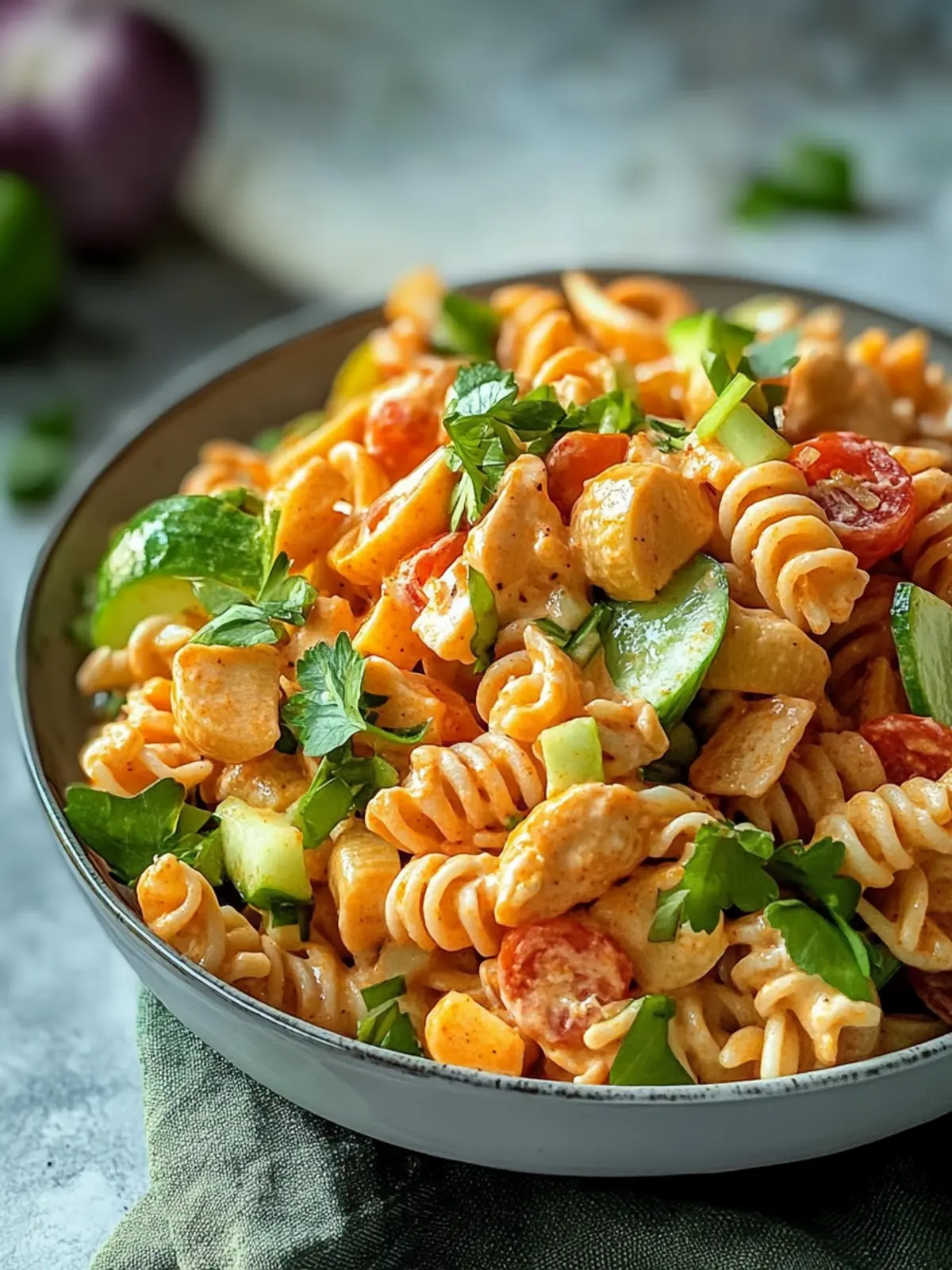 Spicy High-Protein Buffalo Pasta Salad for Quick Meal Prep 3 Spicy High-Protein Buffalo Pasta Salad