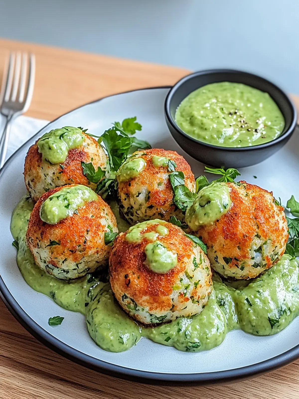 Salmon Balls with Creamy Avocado Sauce: A Flavorful Twist! 4 Salmon Balls with Creamy Avocado Sauce