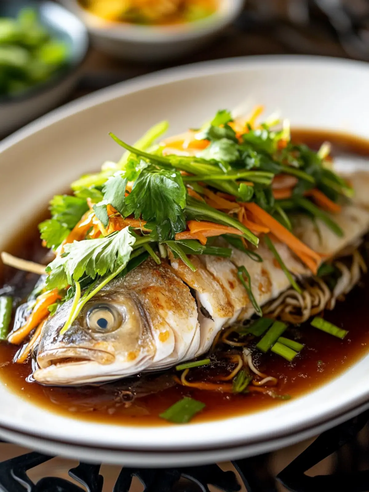 Delicious Steamed Fish with Ginger and Soy Sauce in 30 Minutes 3 Steamed Fish with Ginger and Soy Sauce