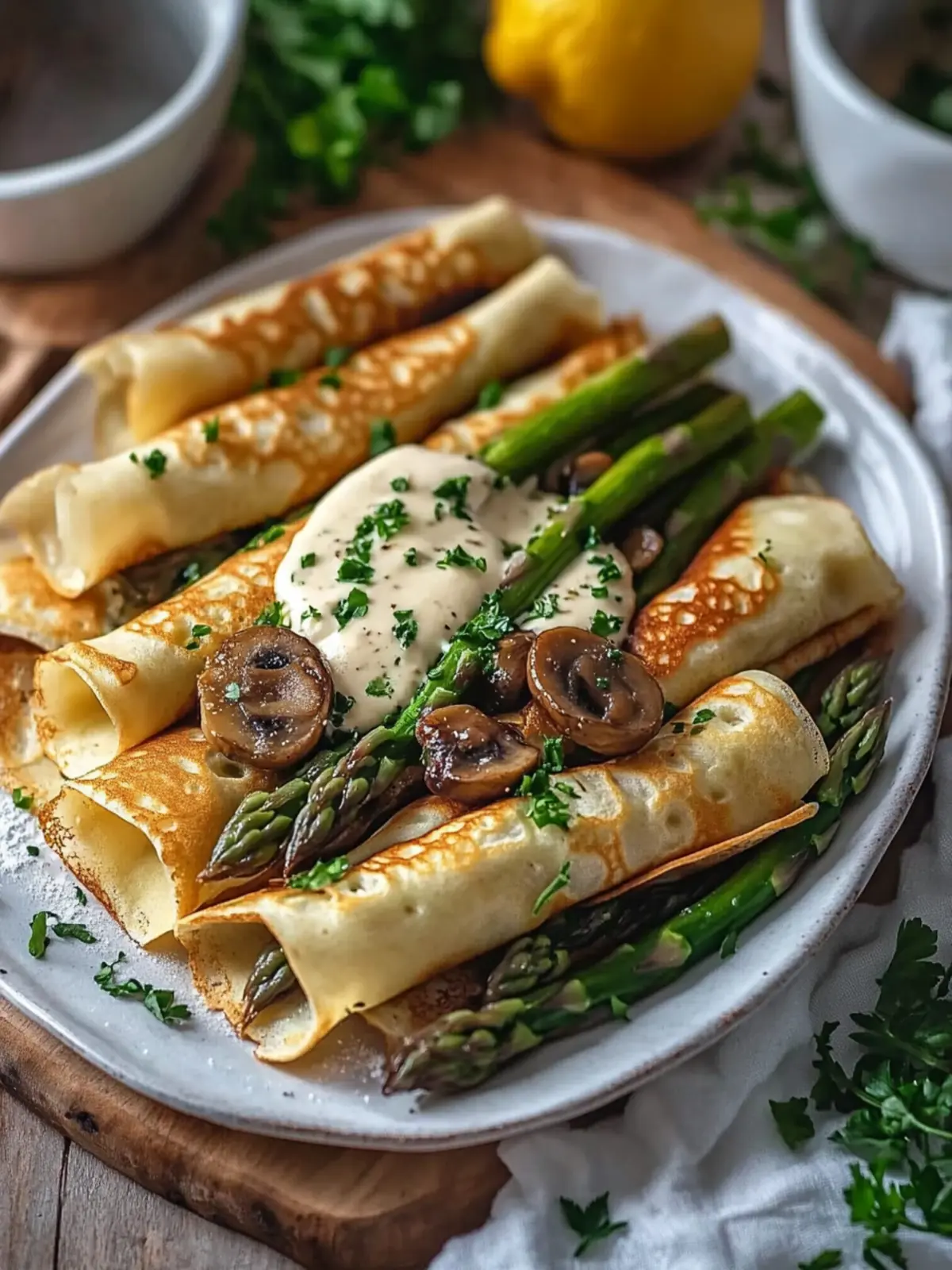 Tasty Asparagus Mushroom Crepes for a Cozy Dinner Delight 5 Tasty Asparagus Mushroom Crepes