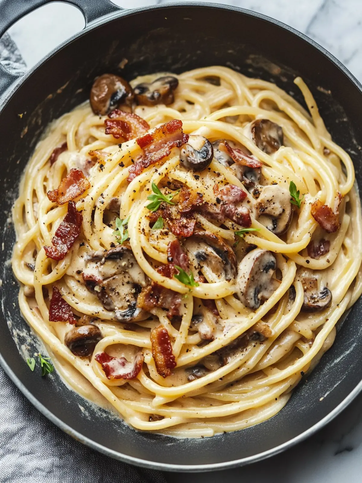 Creamy Bacon and Mushroom Pasta Ready in 30 Minutes 5 Creamy Bacon and Mushroom Pasta