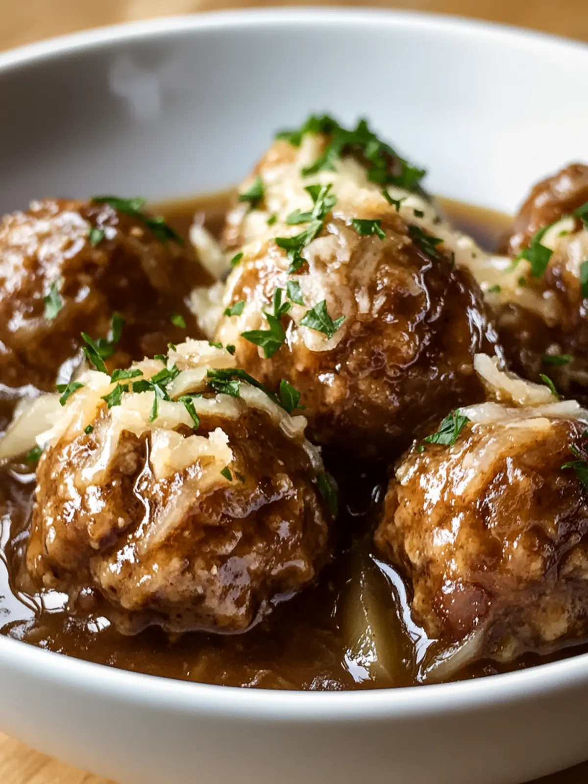 Crock Pot French Onion Meatballs: Savory Comfort Made Easy 3 Crock Pot French Onion Meatballs