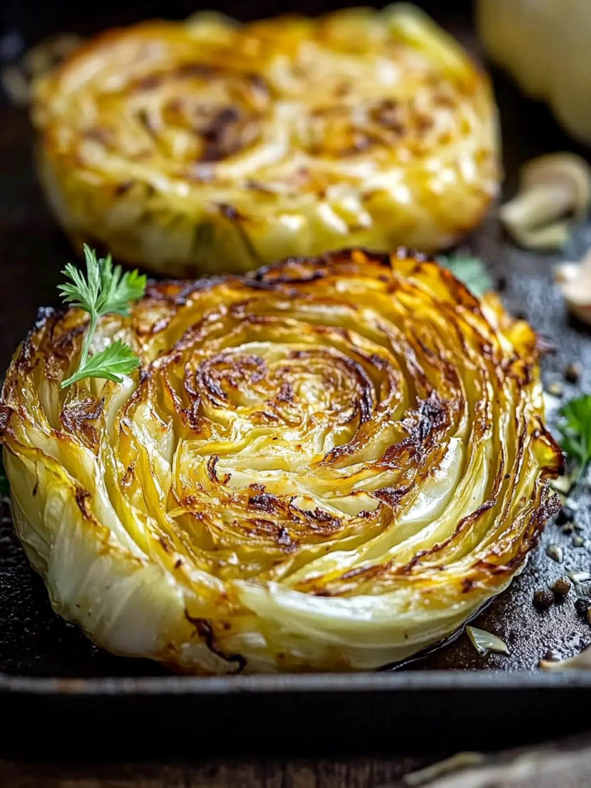 Savory Roasted Cabbage Steaks – A Crispy, Healthy Delight 2 Roasted Cabbage Steaks