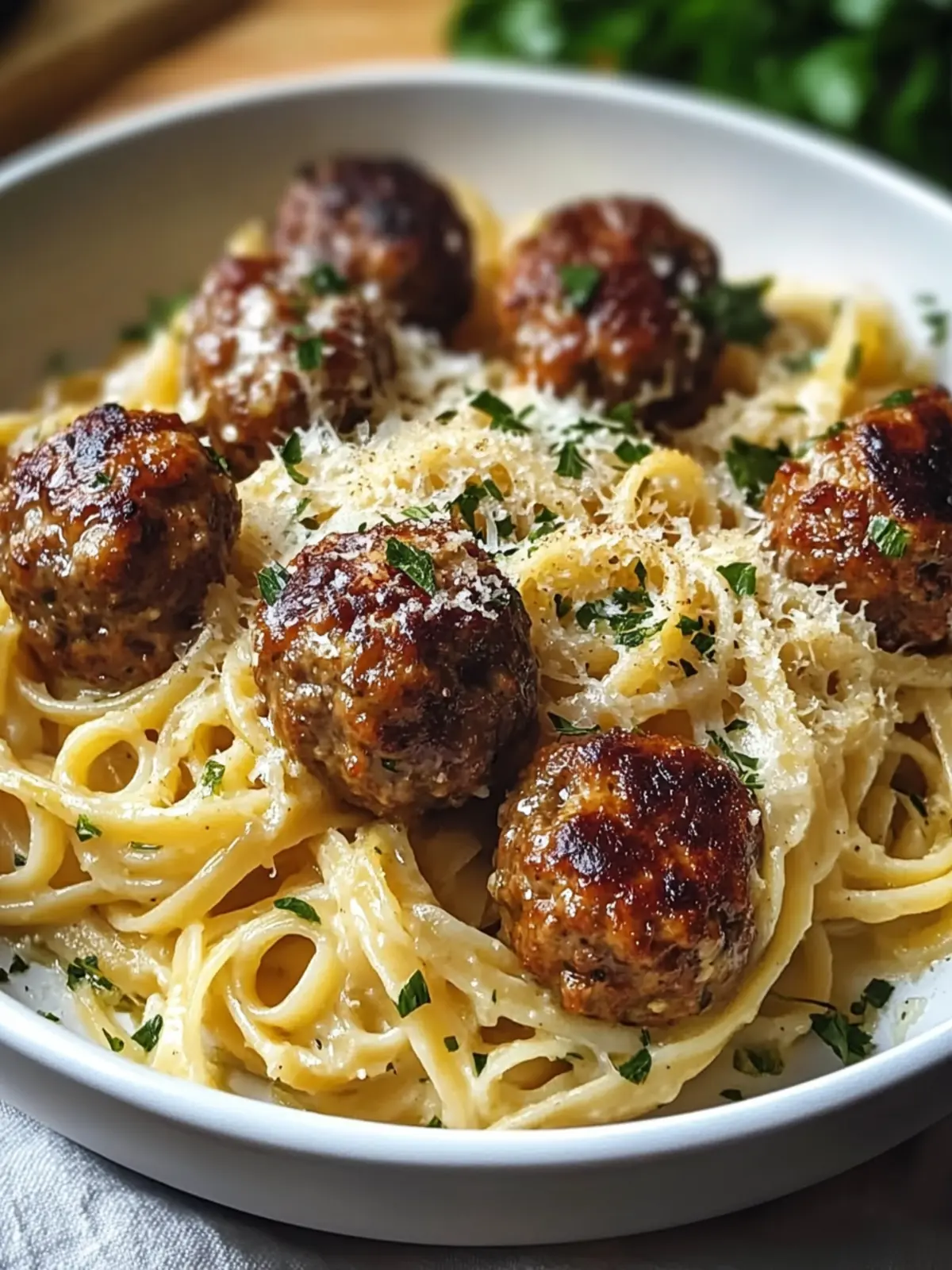 Parmesan Linguine & Garlic Butter Meatballs for Quick Gourmet Joy 4 Parmesan Linguine & Garlic Butter Meatballs
