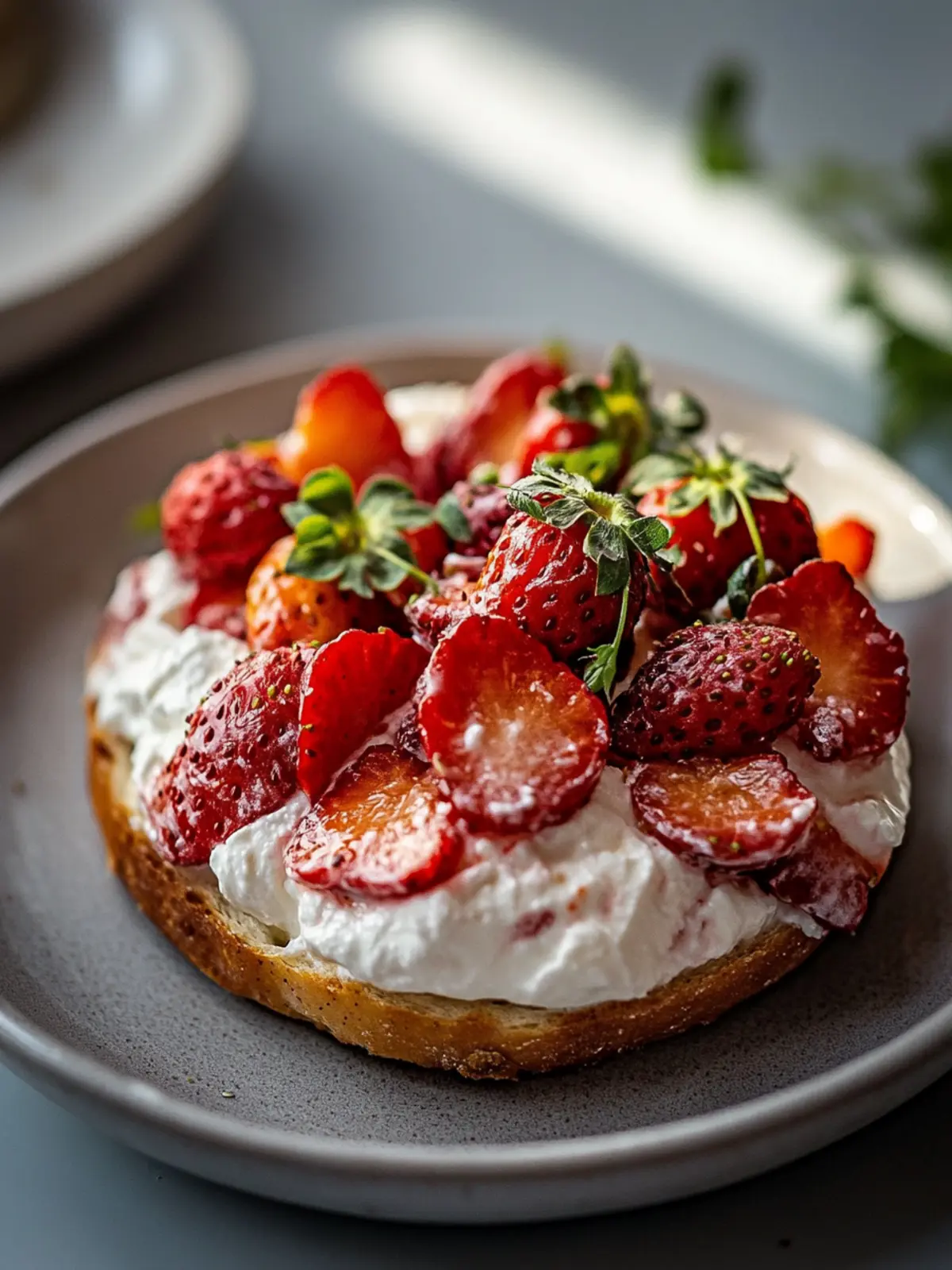 Roasted Strawberry Whipped Ricotta Toast for Gourmet Mornings 4 Roasted Strawberry Whipped Ricotta
