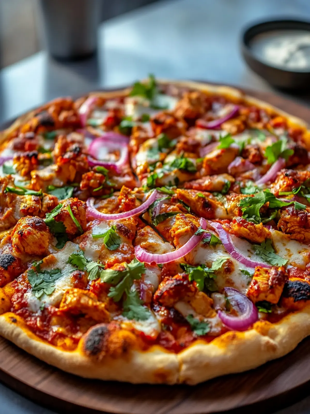 Irresistible Spicy Tandoori Chicken Pizza on Naan Crust 2 Spicy Tandoori Chicken Pizza