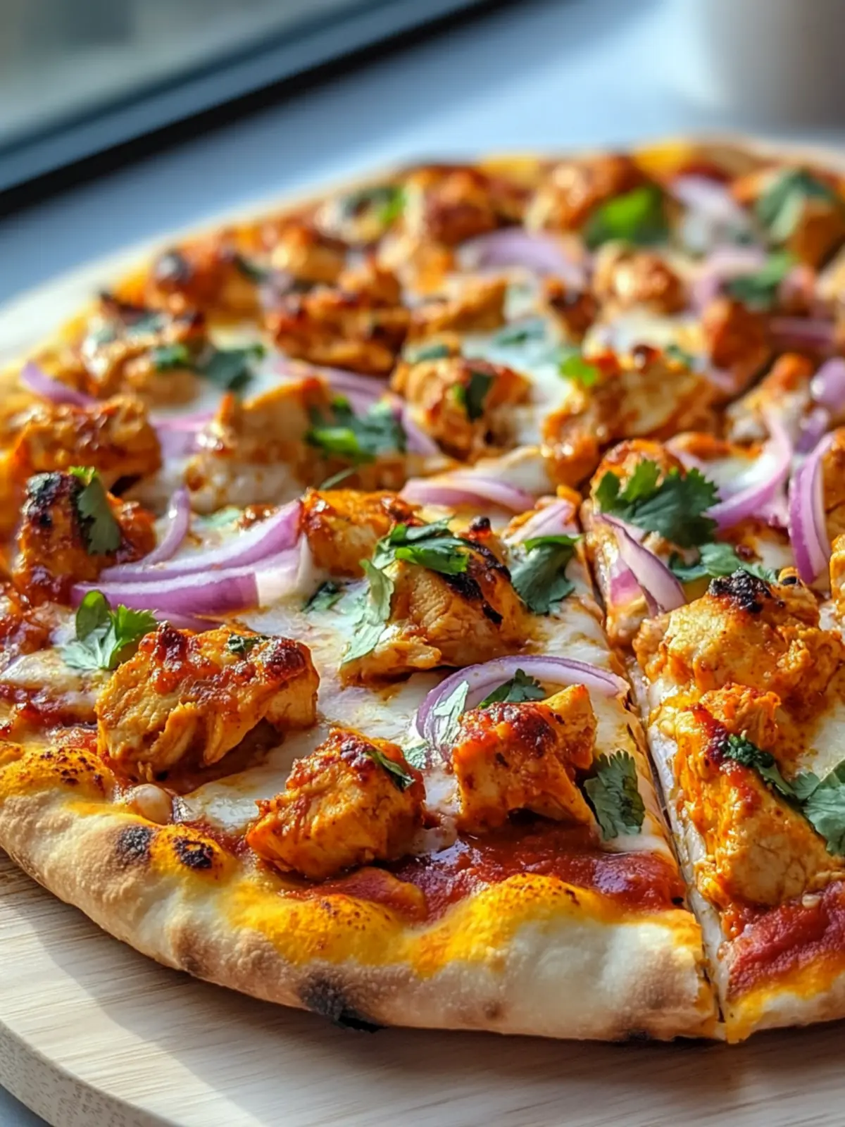 Irresistible Spicy Tandoori Chicken Pizza on Naan Crust 3 Spicy Tandoori Chicken Pizza