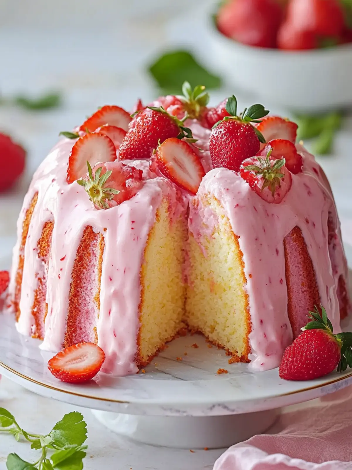 Strawberry Milkshake Pound Cake for a Delightfully Sweet Treat 2 Strawberry Milkshake Pound Cake