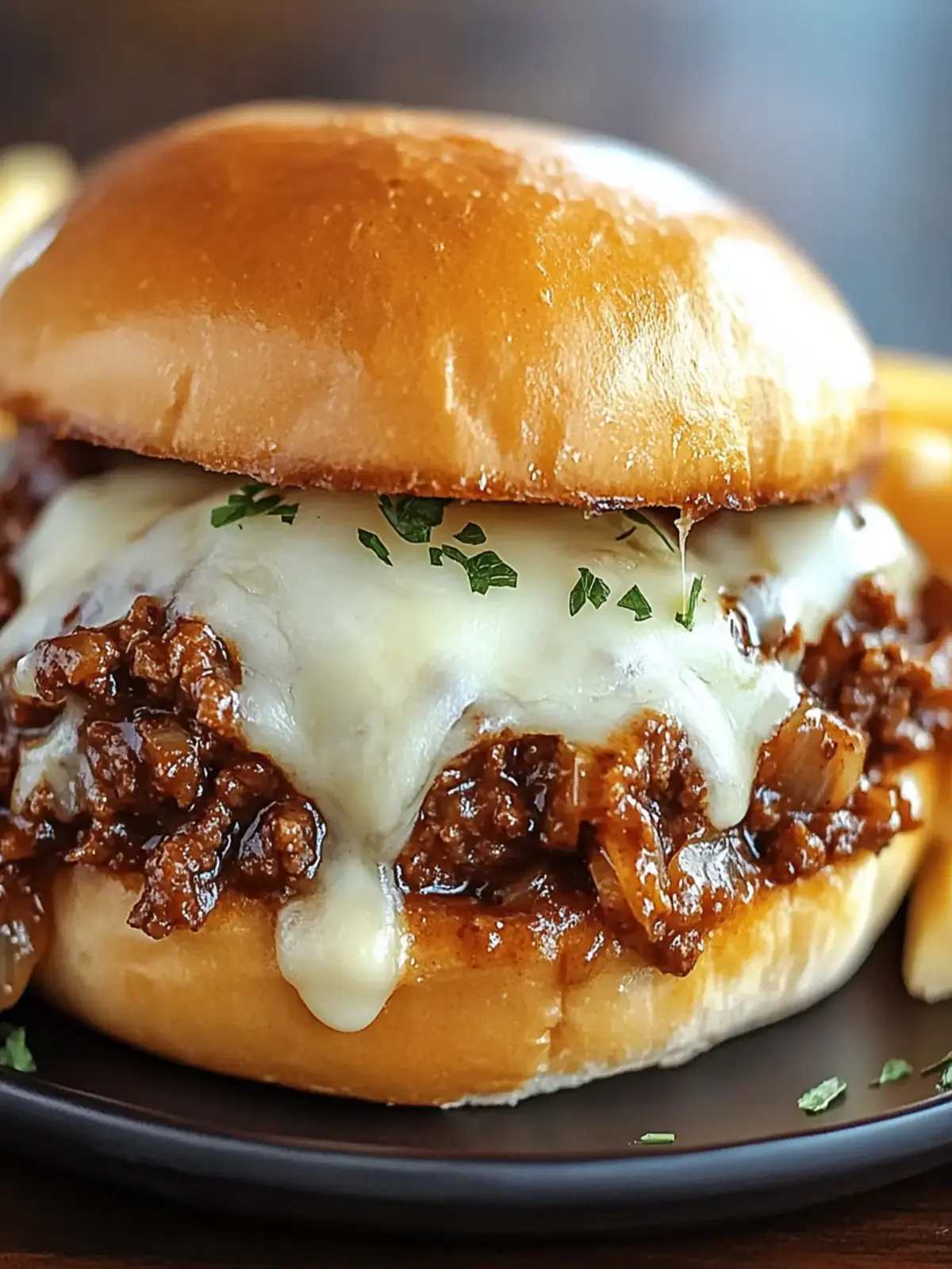 French Onion Beef Sloppy Joes with Melted Cheese Magic 5 French Onion Beef Sloppy Joes with Melted Cheese