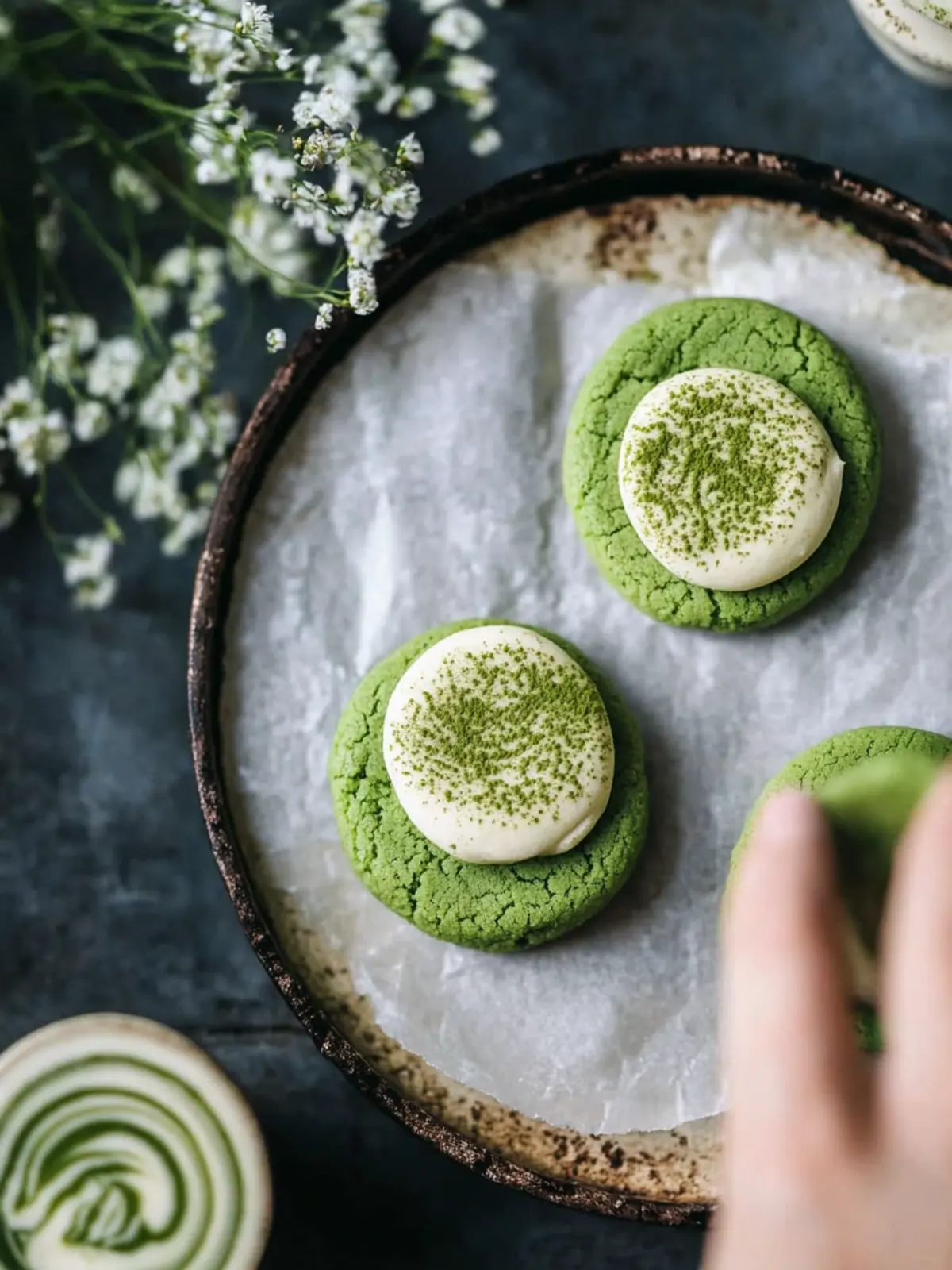 Irresistibly Soft Matcha Latte Cookies with Creamy Topping 4 Matcha Latte Cookies