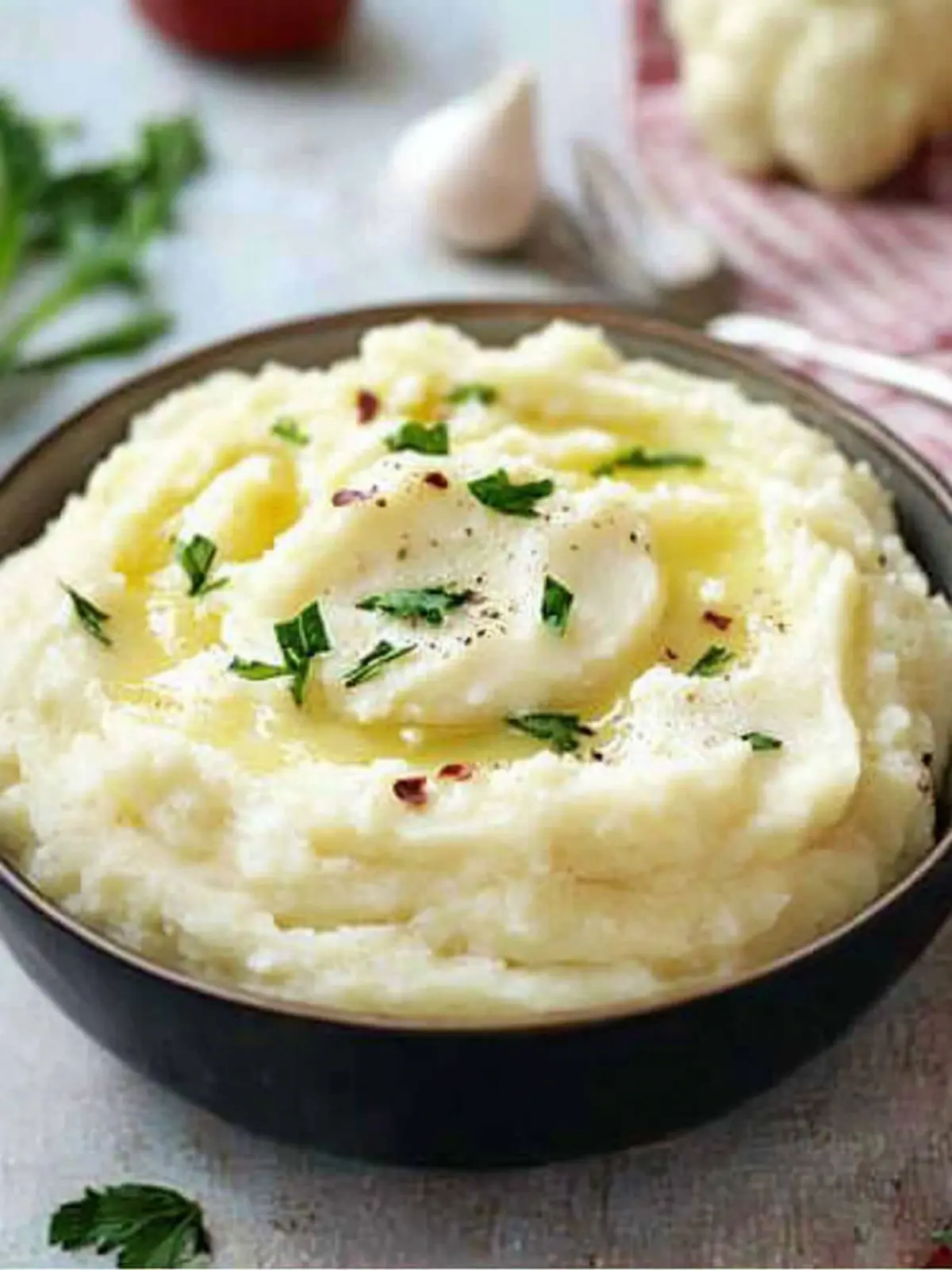Creamy Garlic Mashed Cauliflower: Low-Carb Comfort Food Delight 4 Creamy Garlic Mashed Cauliflower