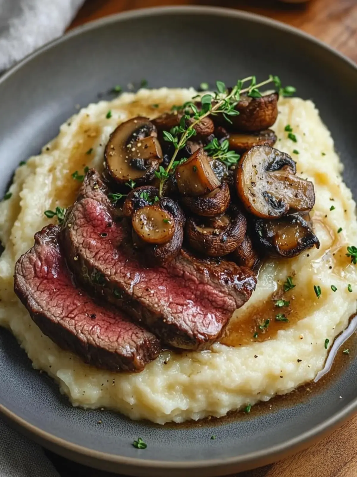 Hearty Beef Steak with Mushroom Mash for Cozy Dinners 4 Beef Steak with Mushroom Mash