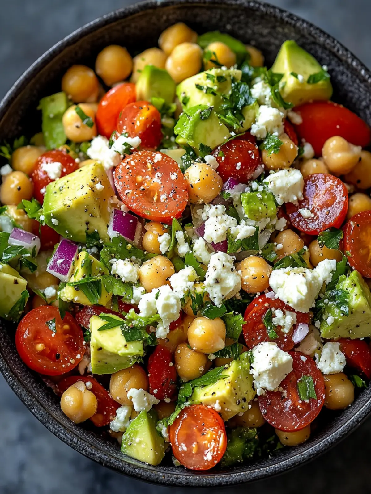 Chickpea Feta Avocado Salad: Your Quick Path to Healthy Bliss 2 Chickpea Feta Avocado Salad