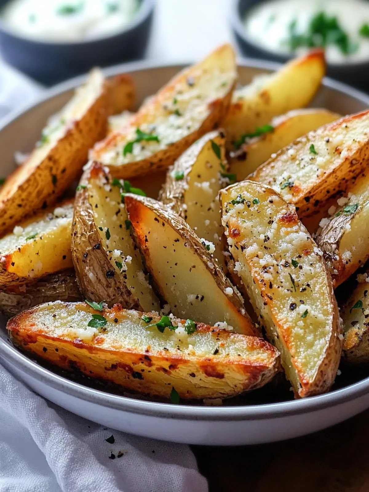 Crispy Baked Garlic Parmesan Potato Wedges Everyone Will Love 5 Baked Garlic Parmesan Potato Wedges