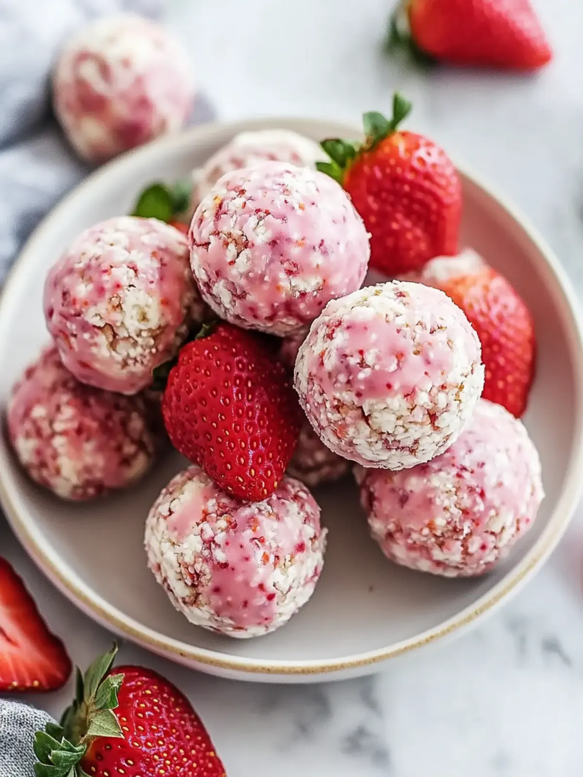 Strawberry Cheesecake Protein Balls for Guilt-Free Snacking 3 Strawberry Cheesecake Protein Balls