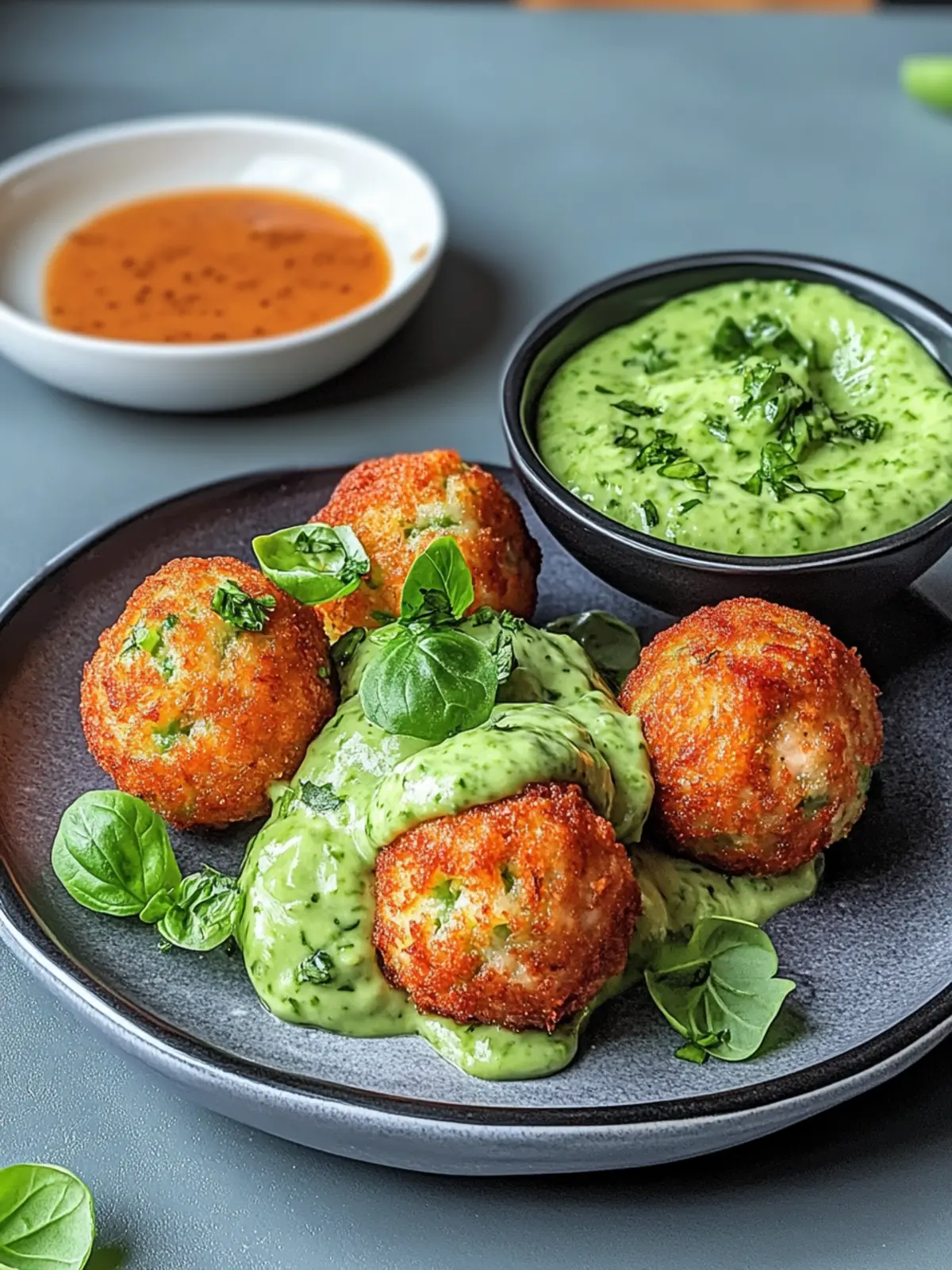 Salmon Balls with Creamy Avocado Sauce: A Flavorful Twist! 3 Salmon Balls with Creamy Avocado Sauce