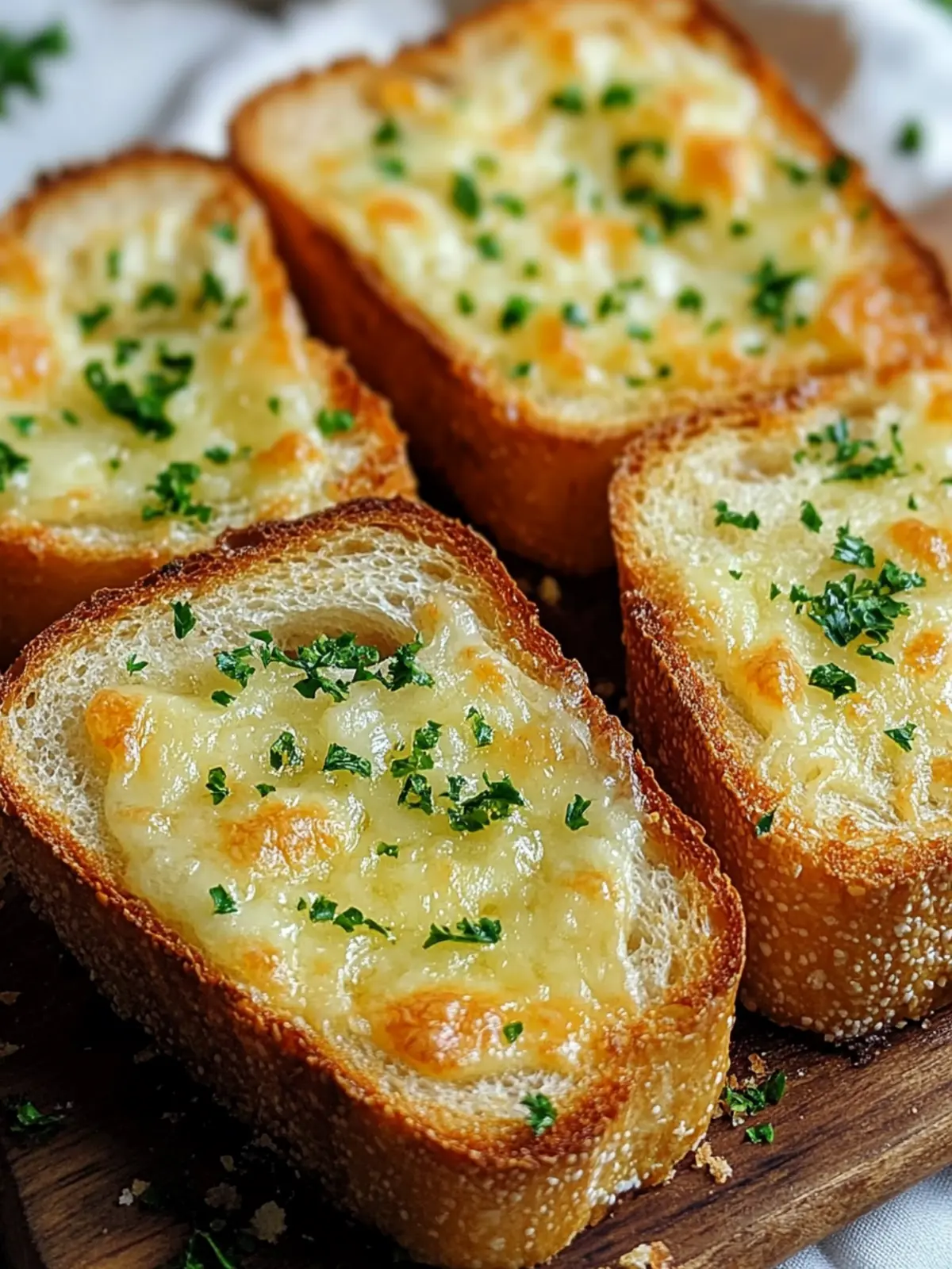Toasted Cheesy Garlic Bread Slices: Your Ultimate Comfort Snack 4 Toasted Cheesy Garlic Bread Slices