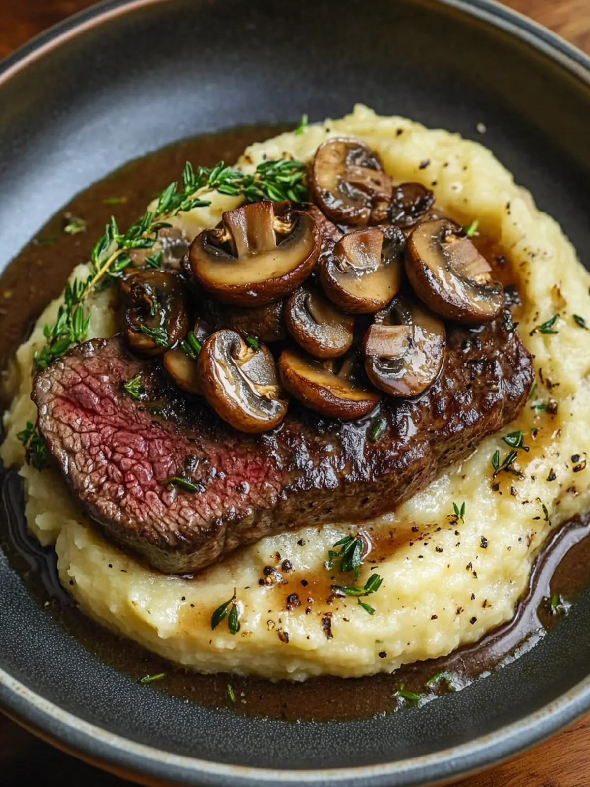 Hearty Beef Steak with Mushroom Mash for Cozy Dinners 3 Beef Steak with Mushroom Mash
