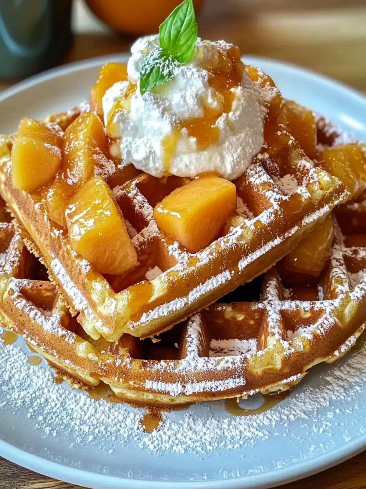 Peach Cobbler Waffles: Your New Favorite Comfort Brunch Delight 4 Peach Cobbler Waffle