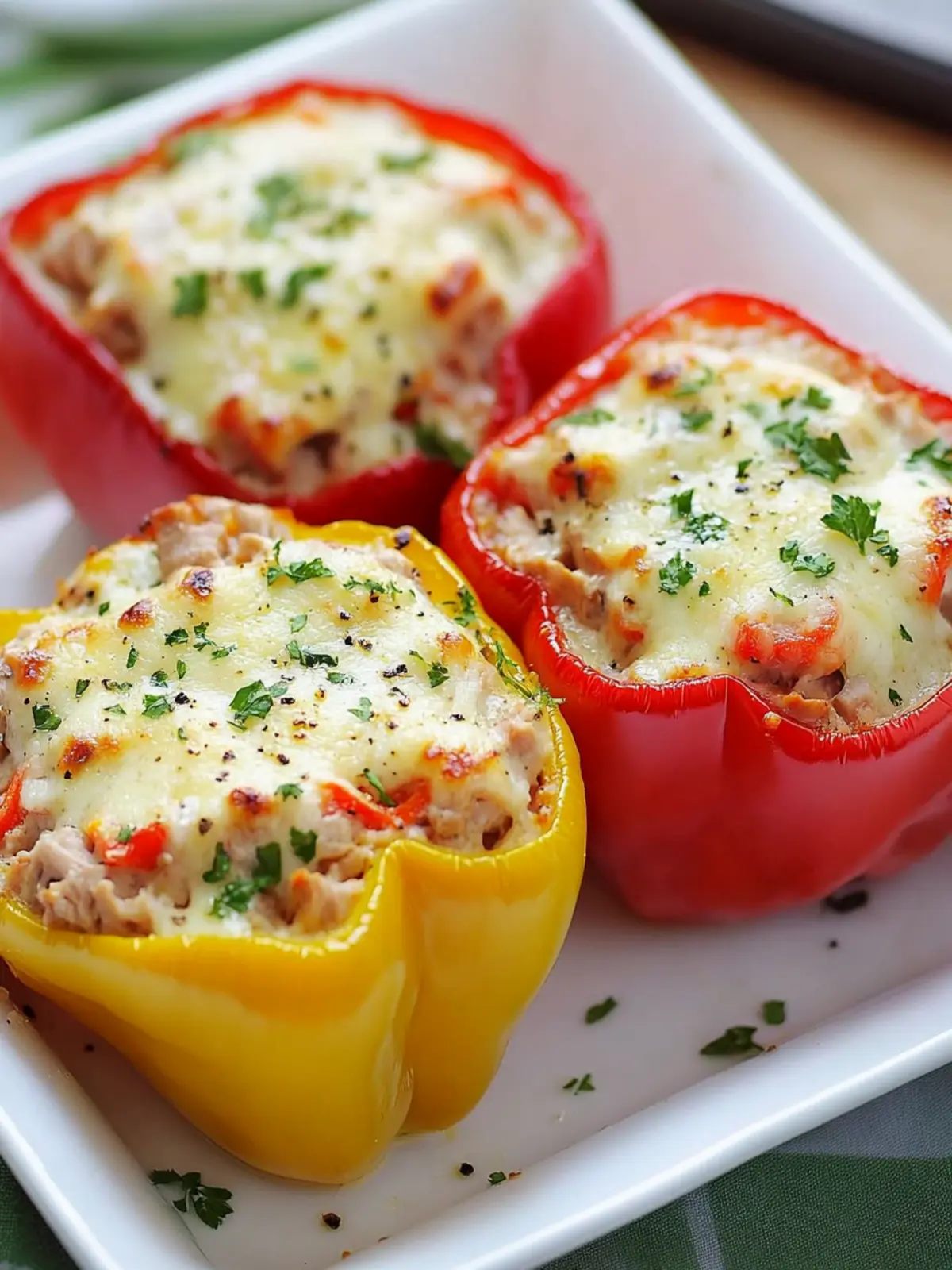 Tuna Melt Stuffed Bell Peppers: A Cheesy Keto Delight 5 Tuna Melt Stuffed Bell Peppers