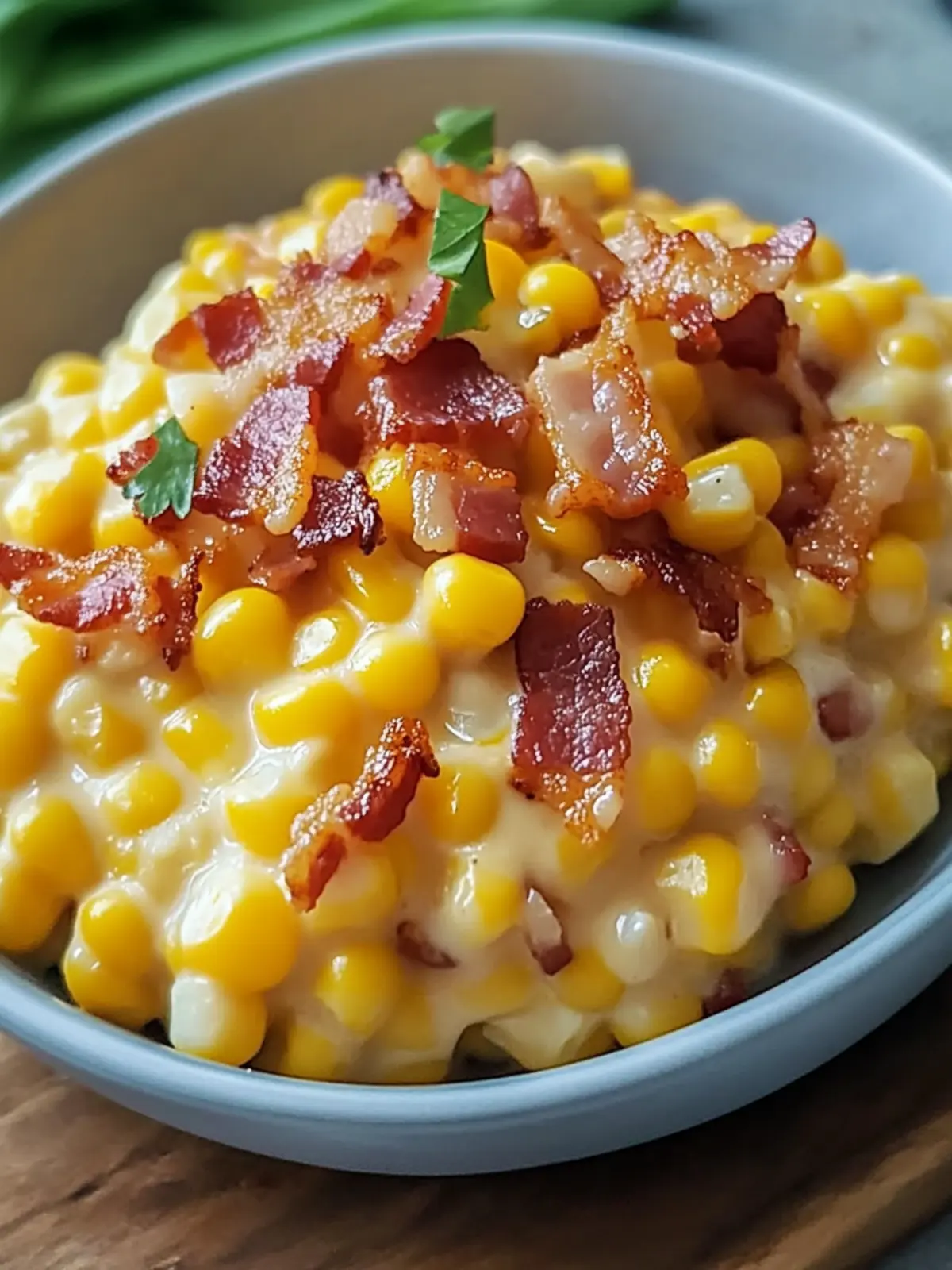 Creamy Slow Cooker Cheddar Corn with Bacon Bliss Awaits You 2 Creamy Slow Cooker Cheddar Corn with Bacon Bliss