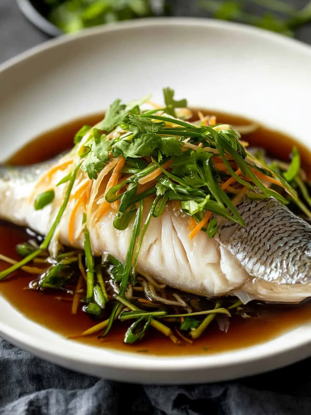 Delicious Steamed Fish with Ginger and Soy Sauce in 30 Minutes 5 Steamed Fish with Ginger and Soy Sauce