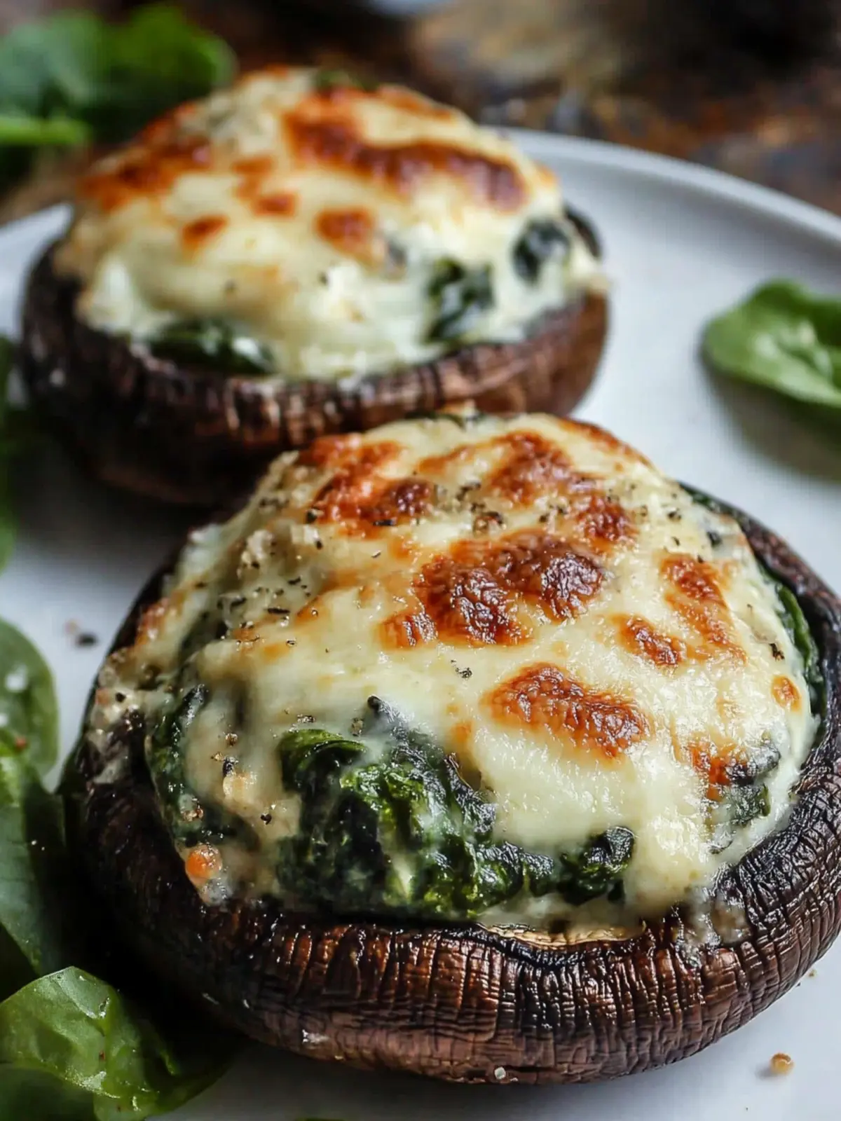 Cheese and Spinach Stuffed Portobellos for a Cozy Dinner Night 4 Cheese and Spinach Stuffed Portobellos