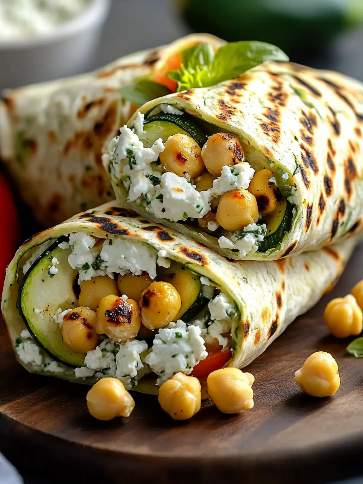 Grilled Zucchini Feta Chickpea Wrap: Healthy Flavor Boost 4 Grilled Zucchini Feta Chickpea Wrap