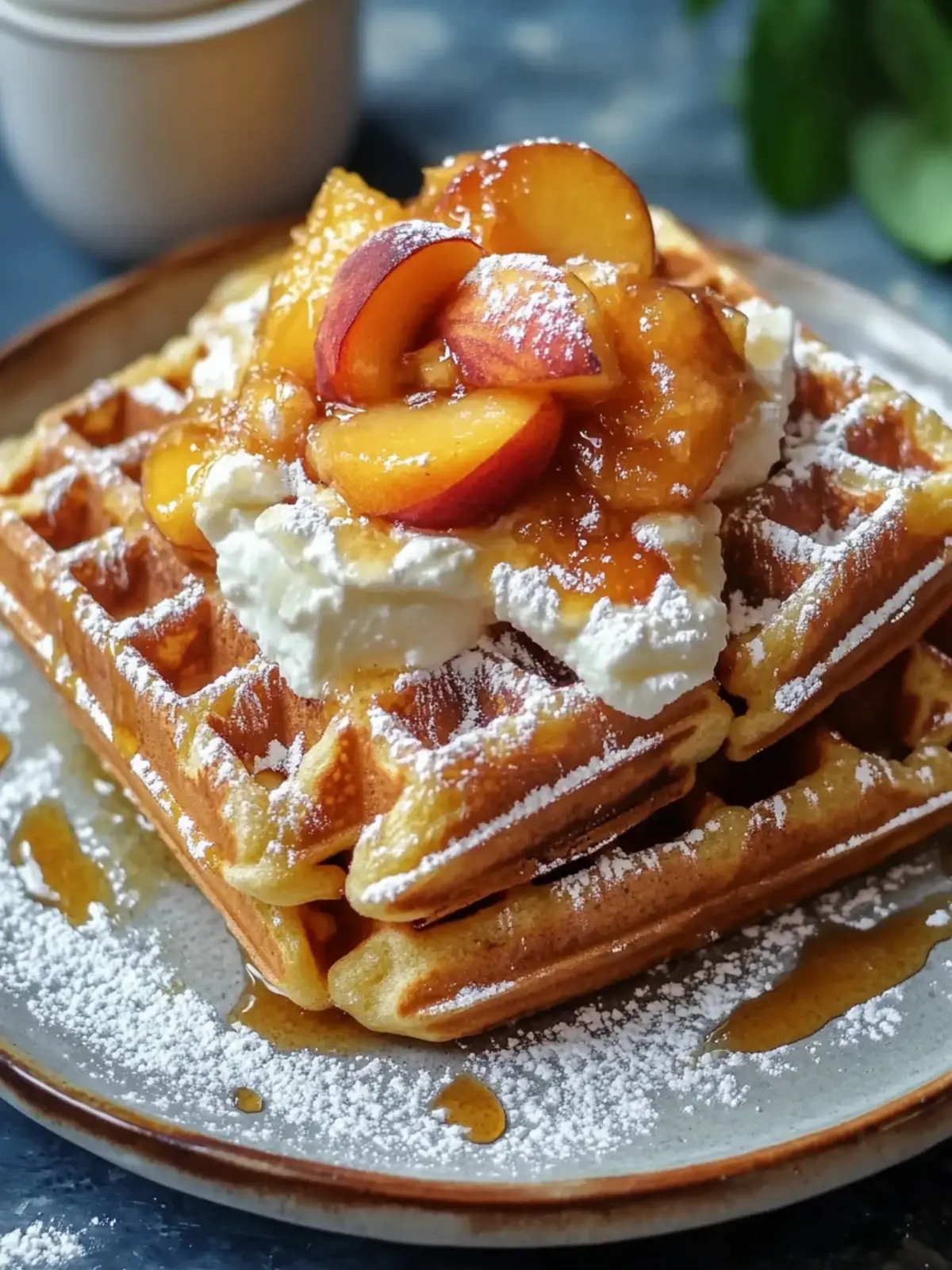 Peach Cobbler Waffles: Your New Favorite Comfort Brunch Delight 5 Peach Cobbler Waffle