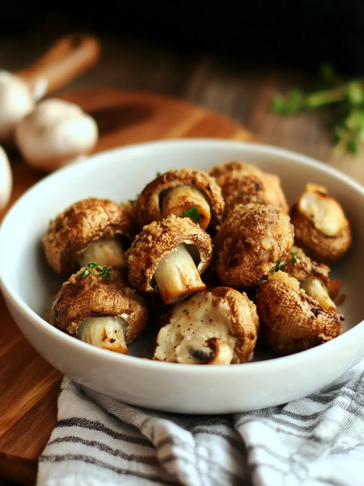 Crispy Oven Fried Garlic Mushrooms Perfect for Guilt-Free Snacking 4 Crispy Oven Fried Garlic Mushrooms