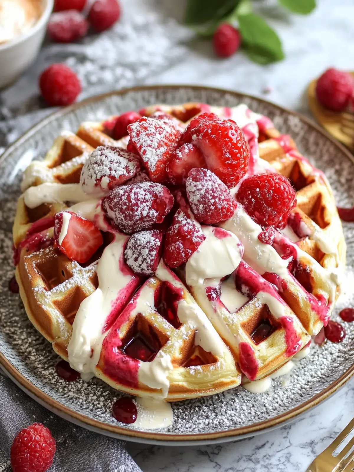 Red Velvet Marble Waffles: Fluffy, Festive Breakfast Perfection 3 Red Velvet Marble Waffles