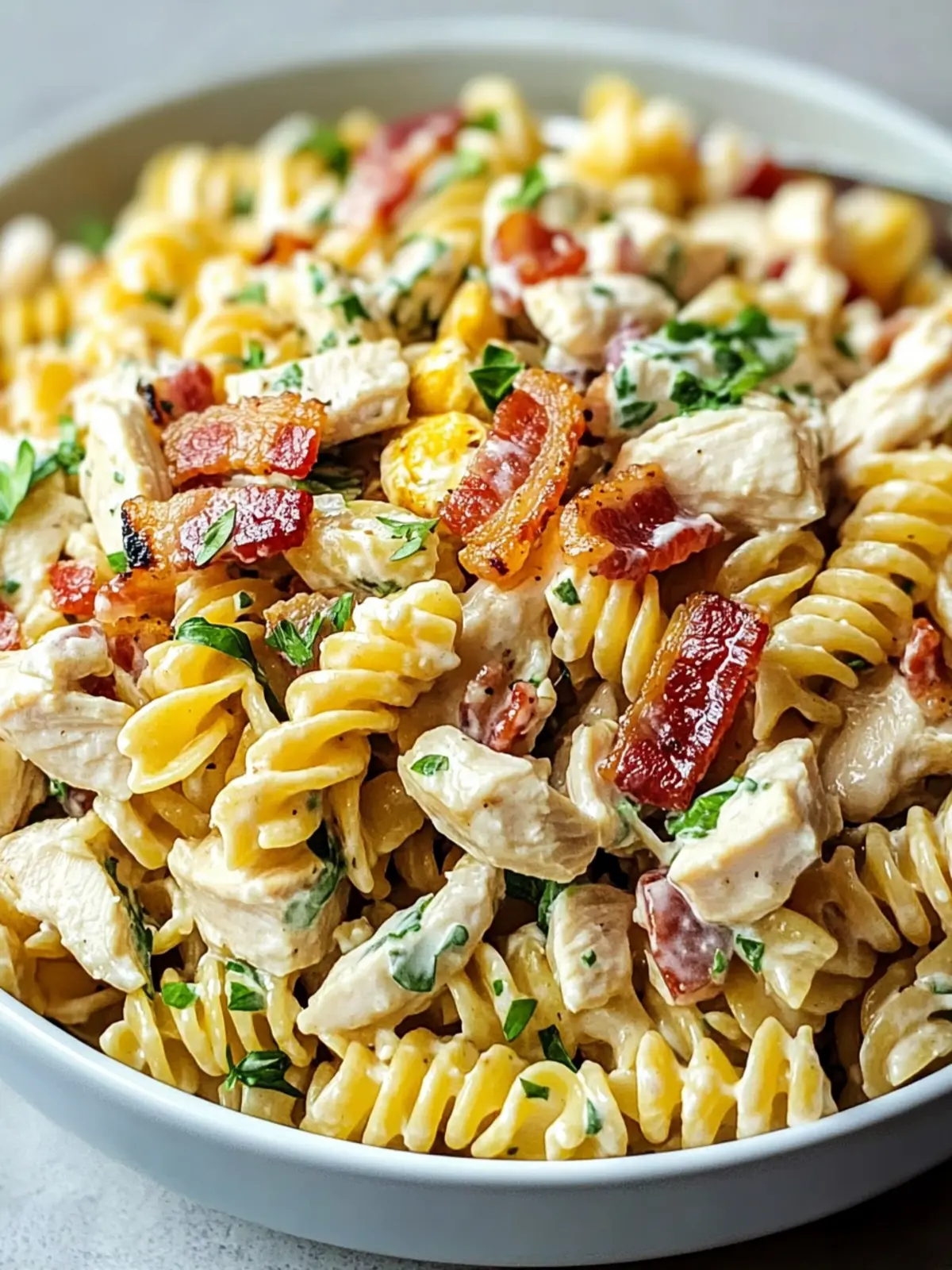 Flavor-Packed Chicken Bacon Ranch Pasta Salad for Quick Dinners 5 Chicken Bacon Ranch Pasta Salad