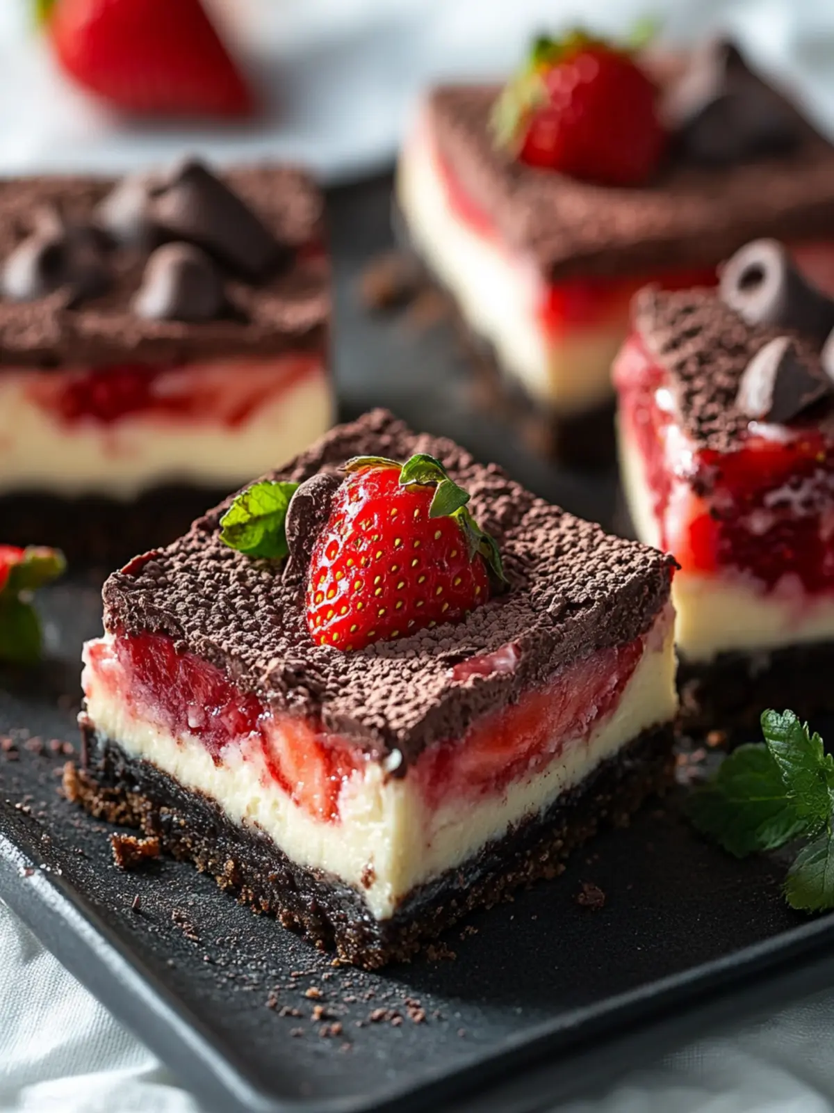 Irresistible Chocolate Strawberry Cheesecake Bars You’ll Love 5 Chocolate Strawberry Cheesecake Bars