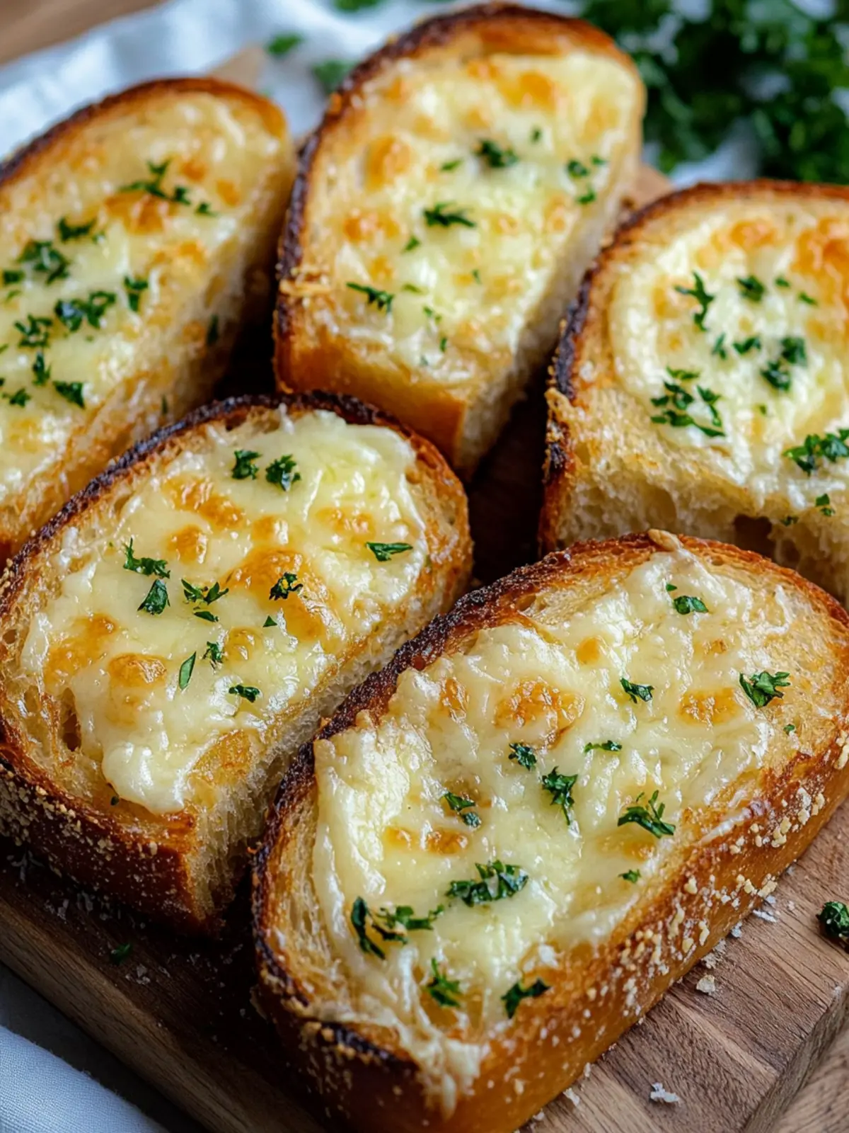 Toasted Cheesy Garlic Bread Slices: Your Ultimate Comfort Snack 3 Toasted Cheesy Garlic Bread Slices