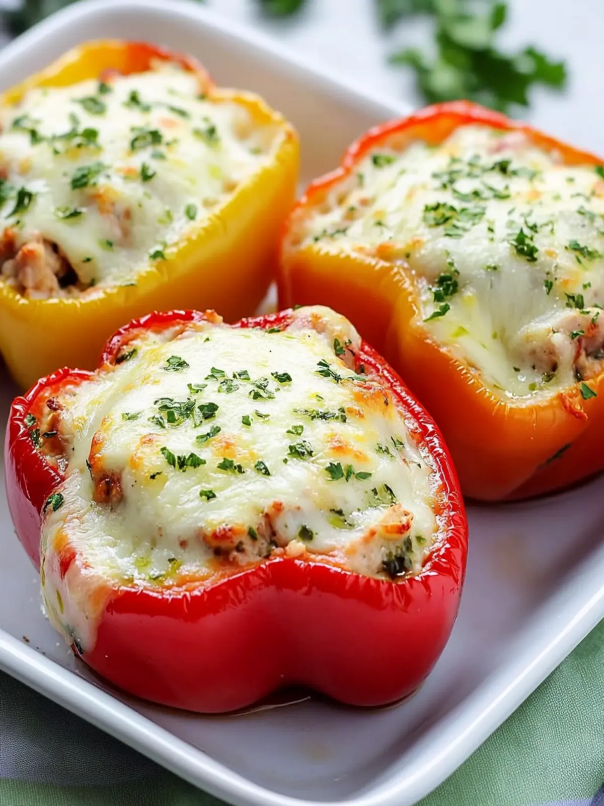 Tuna Melt Stuffed Bell Peppers: A Cheesy Keto Delight 4 Tuna Melt Stuffed Bell Peppers