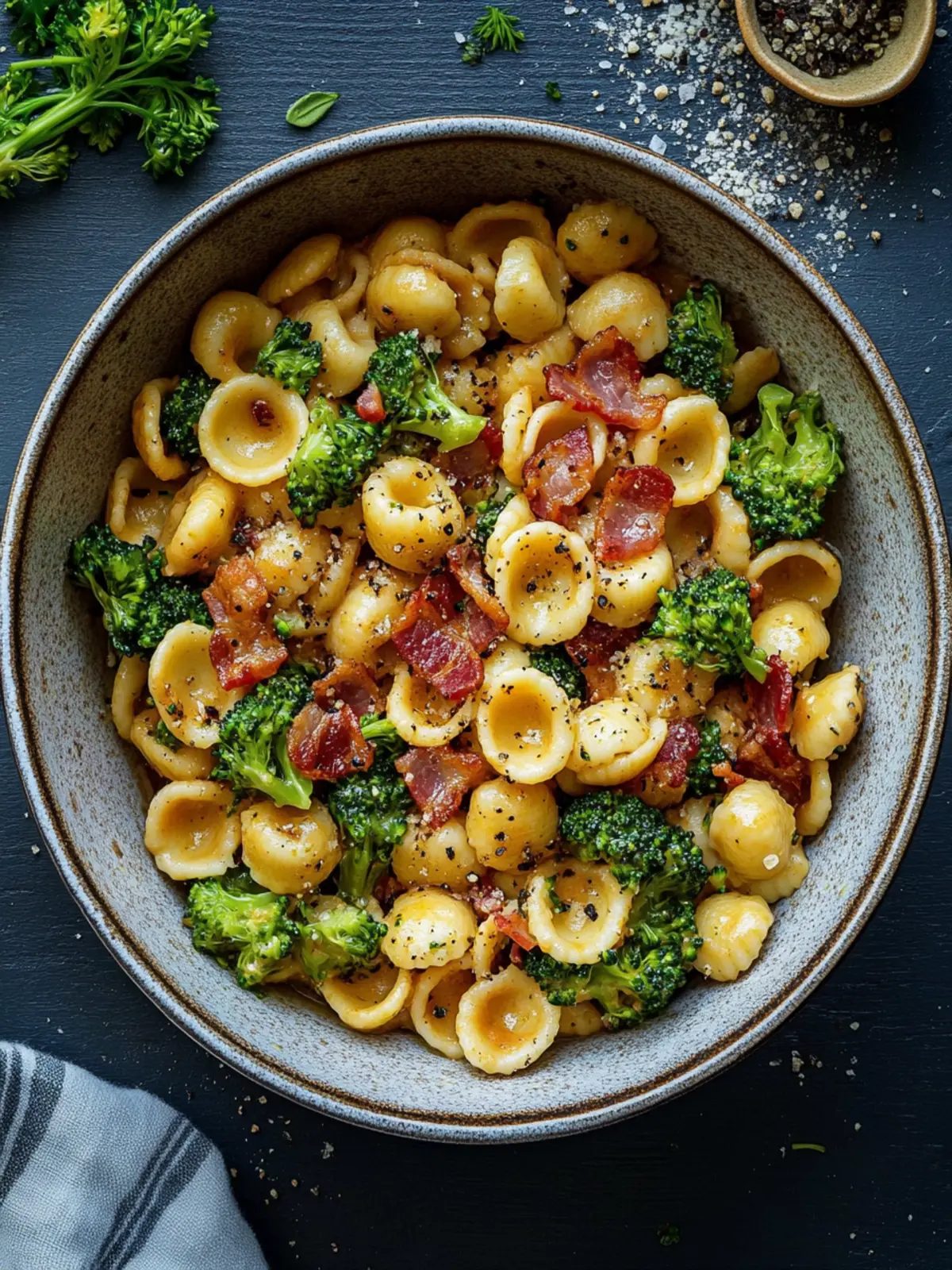 Discover Spicy Bacon Broccoli Orecchiette in 25 Minutes! 4 Spicy Bacon Broccoli Orecchiette
