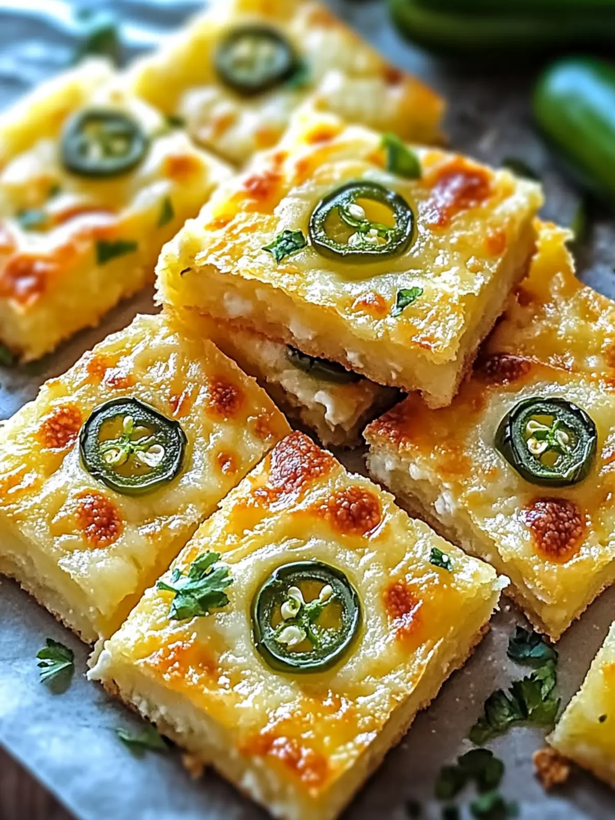 Savor the Spice: Easy Jalapeño Cheese Squares Recipe 2 Jalapeño Cheese Squares
