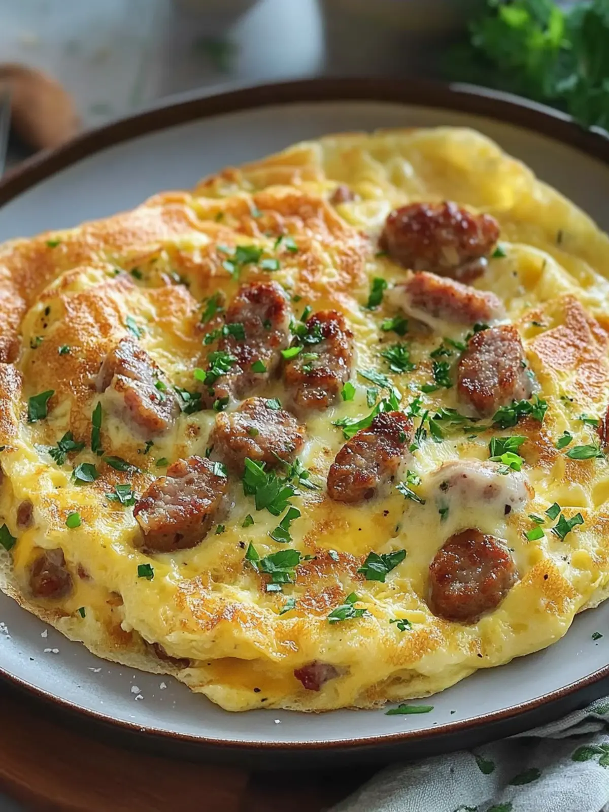 Sausage & Cheese Omelette: Your Quick Breakfast Wonder 2 Sausage & Cheese Omelette