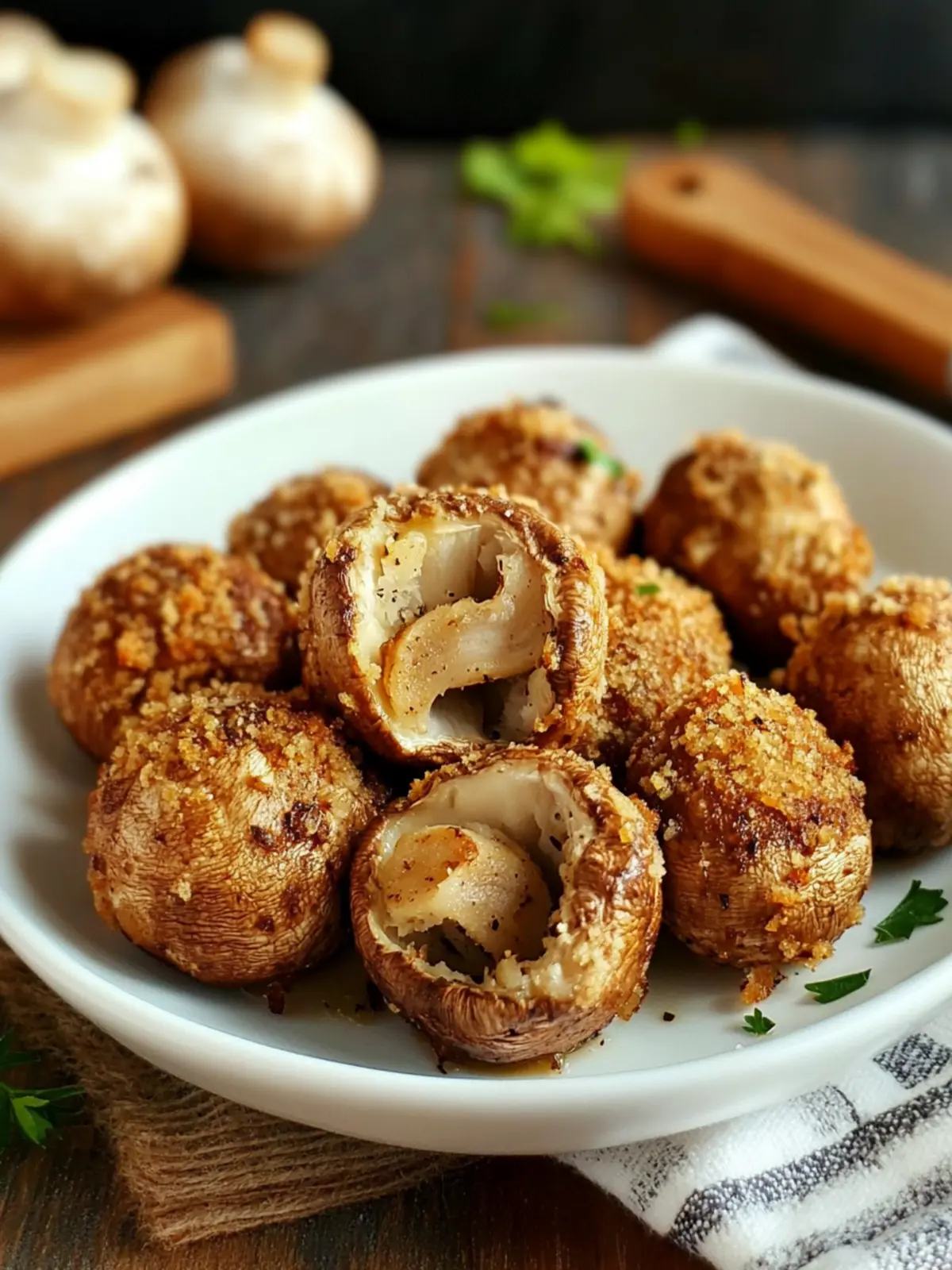 Crispy Oven Fried Garlic Mushrooms Perfect for Guilt-Free Snacking 2 Crispy Oven Fried Garlic Mushrooms