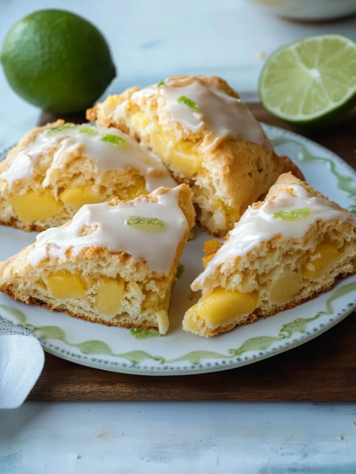 Coconut Mango Scones with Lime Glaze for a Tropical Brunch 2 Coconut Mango Scones with Lime Glaze