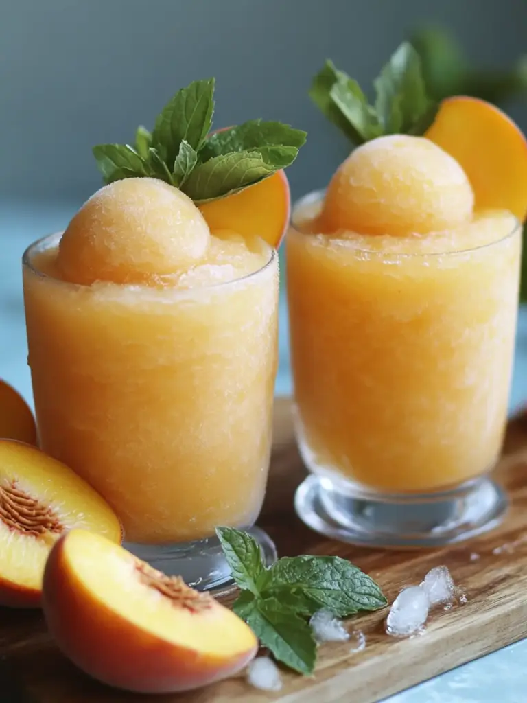 Frozen Peach Lemonade Slushie