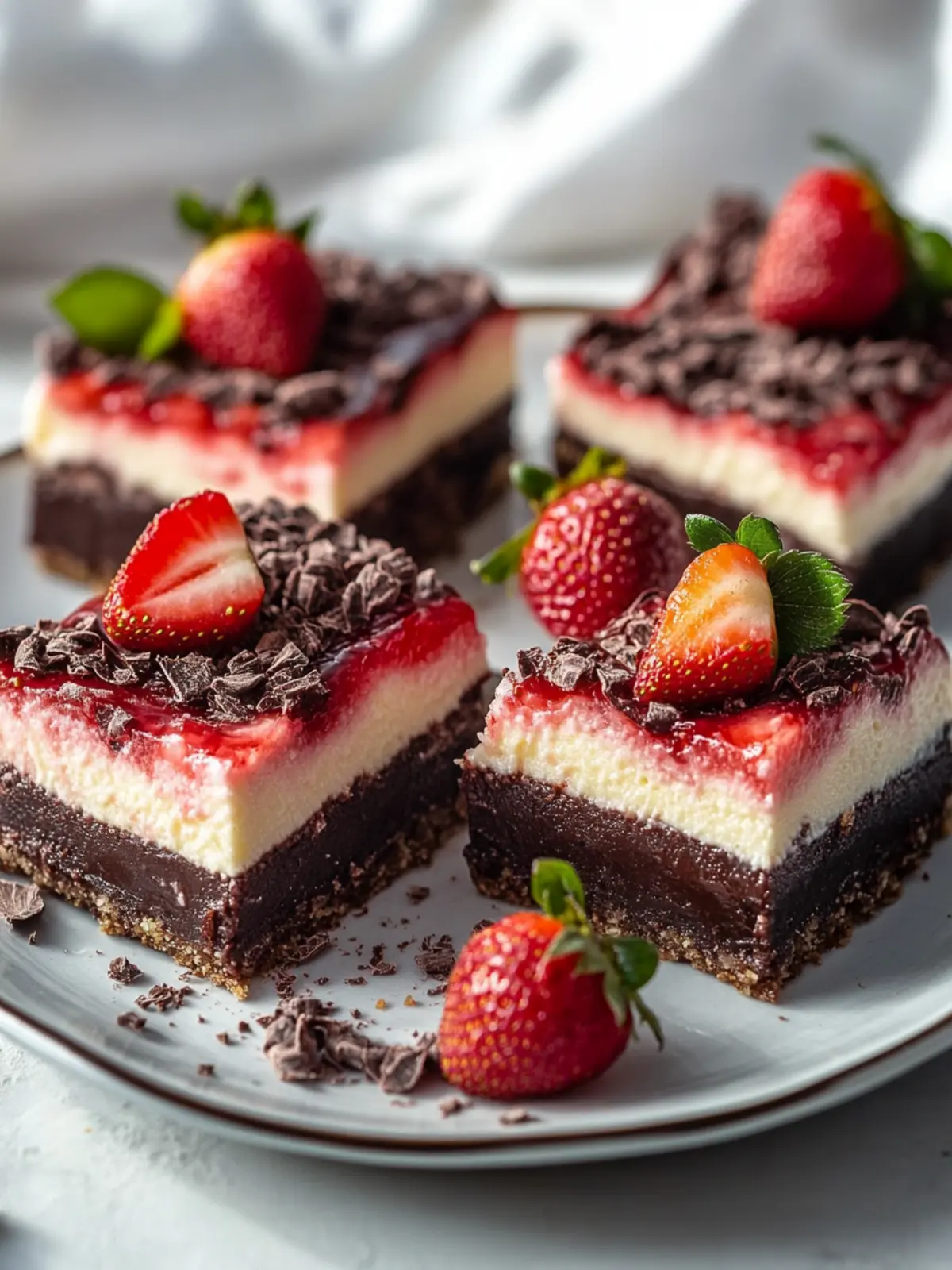 Irresistible Chocolate Strawberry Cheesecake Bars You’ll Love 4 Chocolate Strawberry Cheesecake Bars