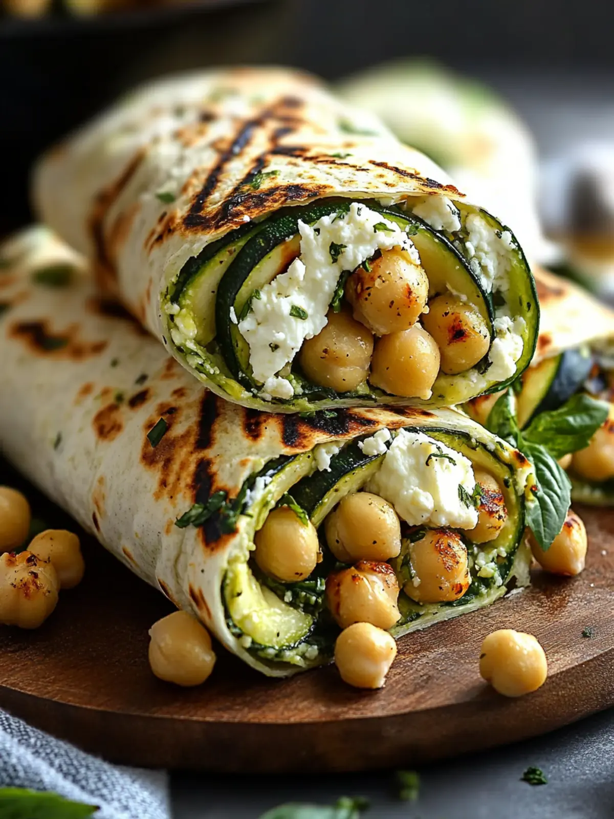 Grilled Zucchini Feta Chickpea Wrap: Healthy Flavor Boost 3 Grilled Zucchini Feta Chickpea Wrap