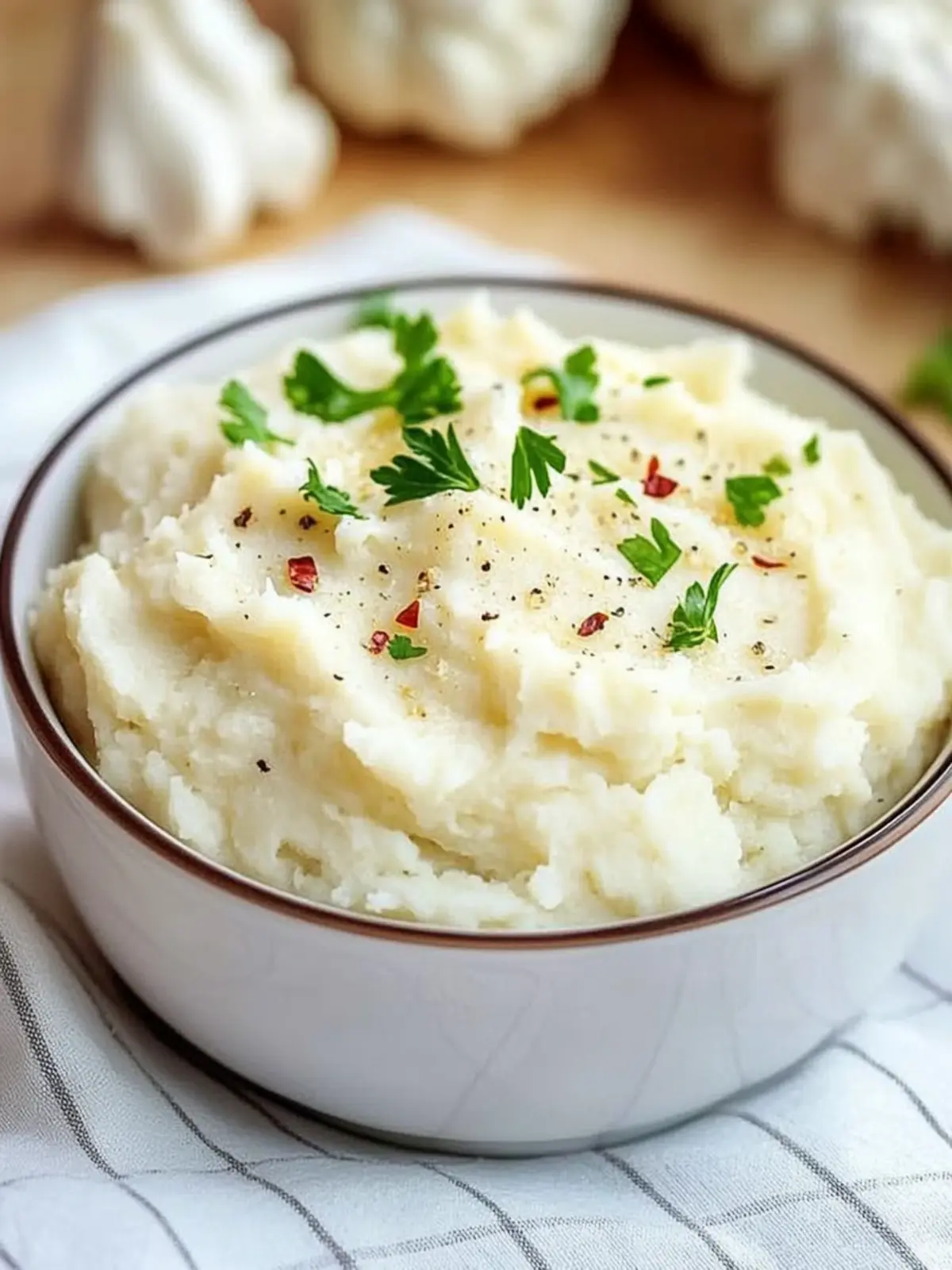 Creamy Garlic Mashed Cauliflower: Low-Carb Comfort Food Delight 2 Creamy Garlic Mashed Cauliflower
