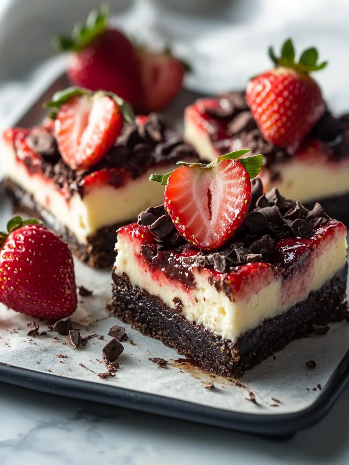 Irresistible Chocolate Strawberry Cheesecake Bars You’ll Love 2 Chocolate Strawberry Cheesecake Bars