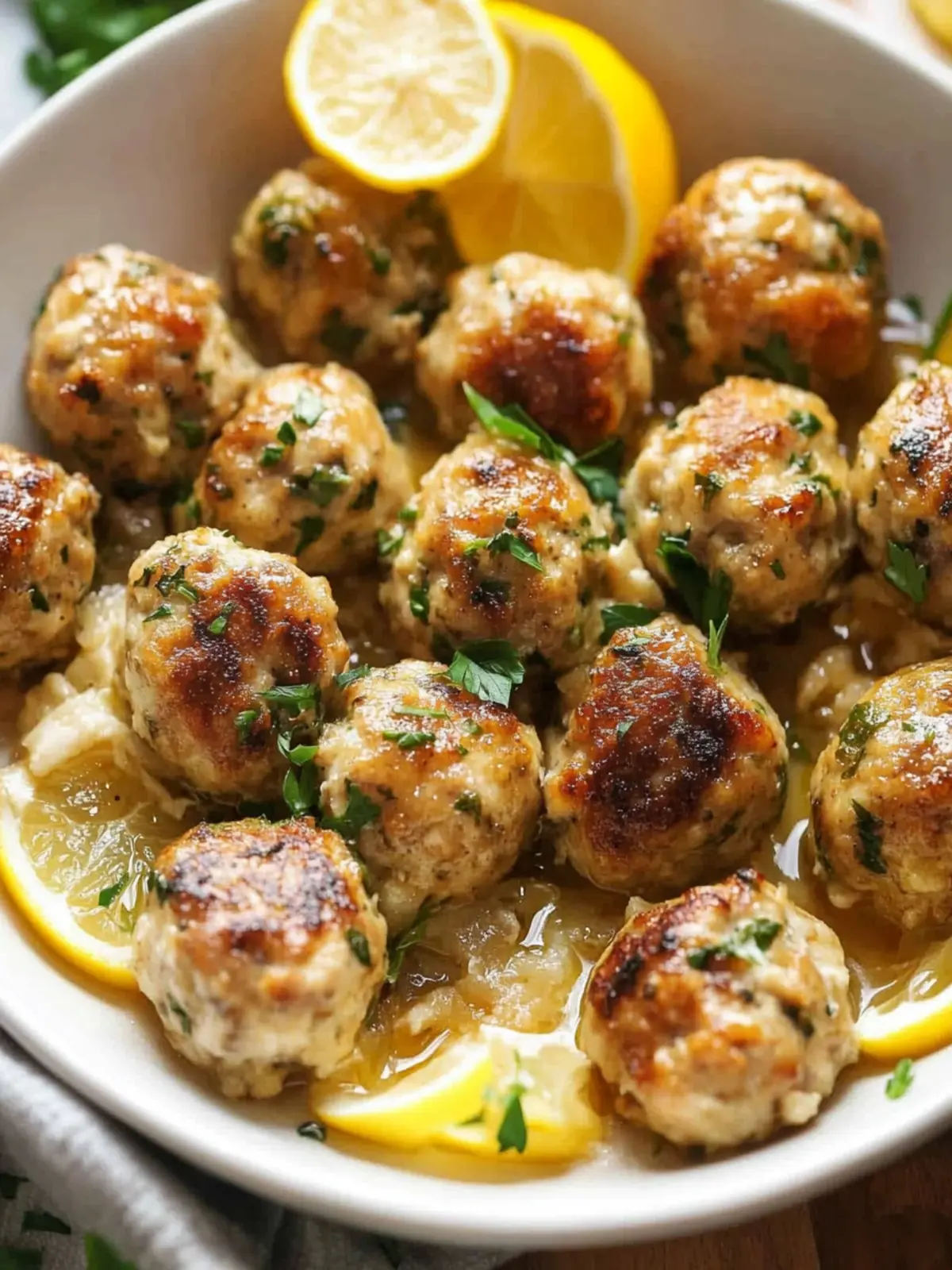 Savory Chicken Piccata Meatballs with Zesty Lemon Sauce 4 Chicken Piccata Meatballs