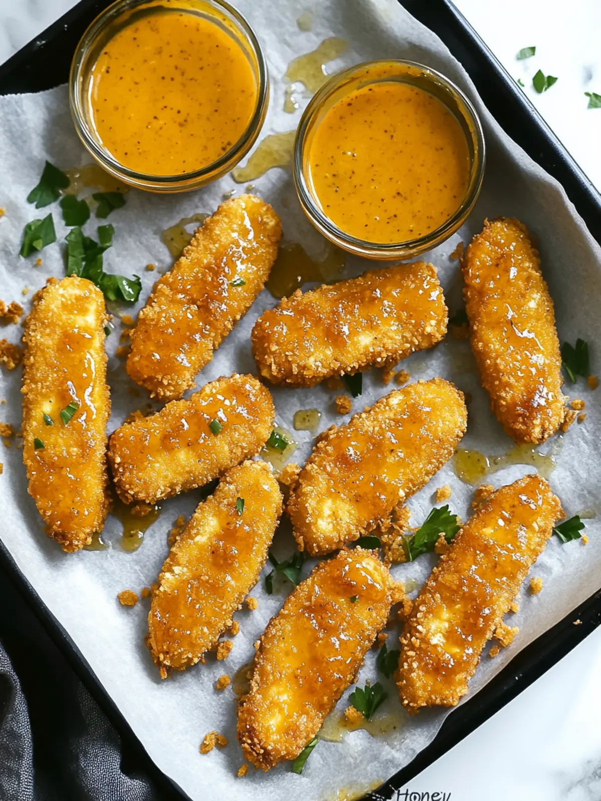 Crispy Baked “Honey” Mustard Tofu Tenders That Wow! 5 Baked “Honey” Mustard Tofu Tenders (Vegan)
