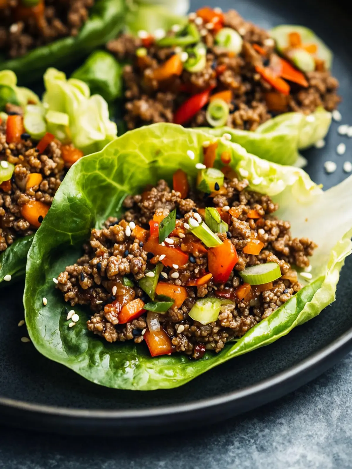 Savory Asian-Style Ground Beef Lettuce Wraps in 25 Minutes 2 Asian-Style Ground Beef Lettuce Wraps