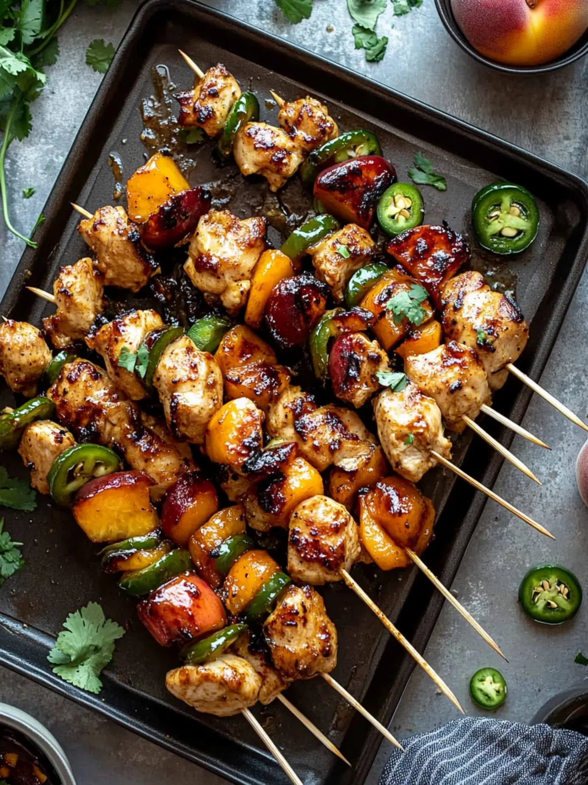 Jalapeno Peach Chicken Skewers: Sweet & Spicy Delight! 2 Jalapeno Peach Chicken Skewers