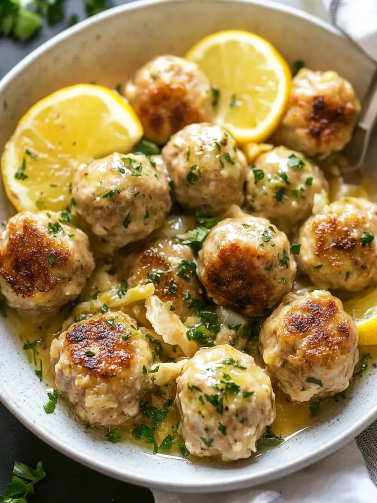Savory Chicken Piccata Meatballs with Zesty Lemon Sauce 5 Chicken Piccata Meatballs